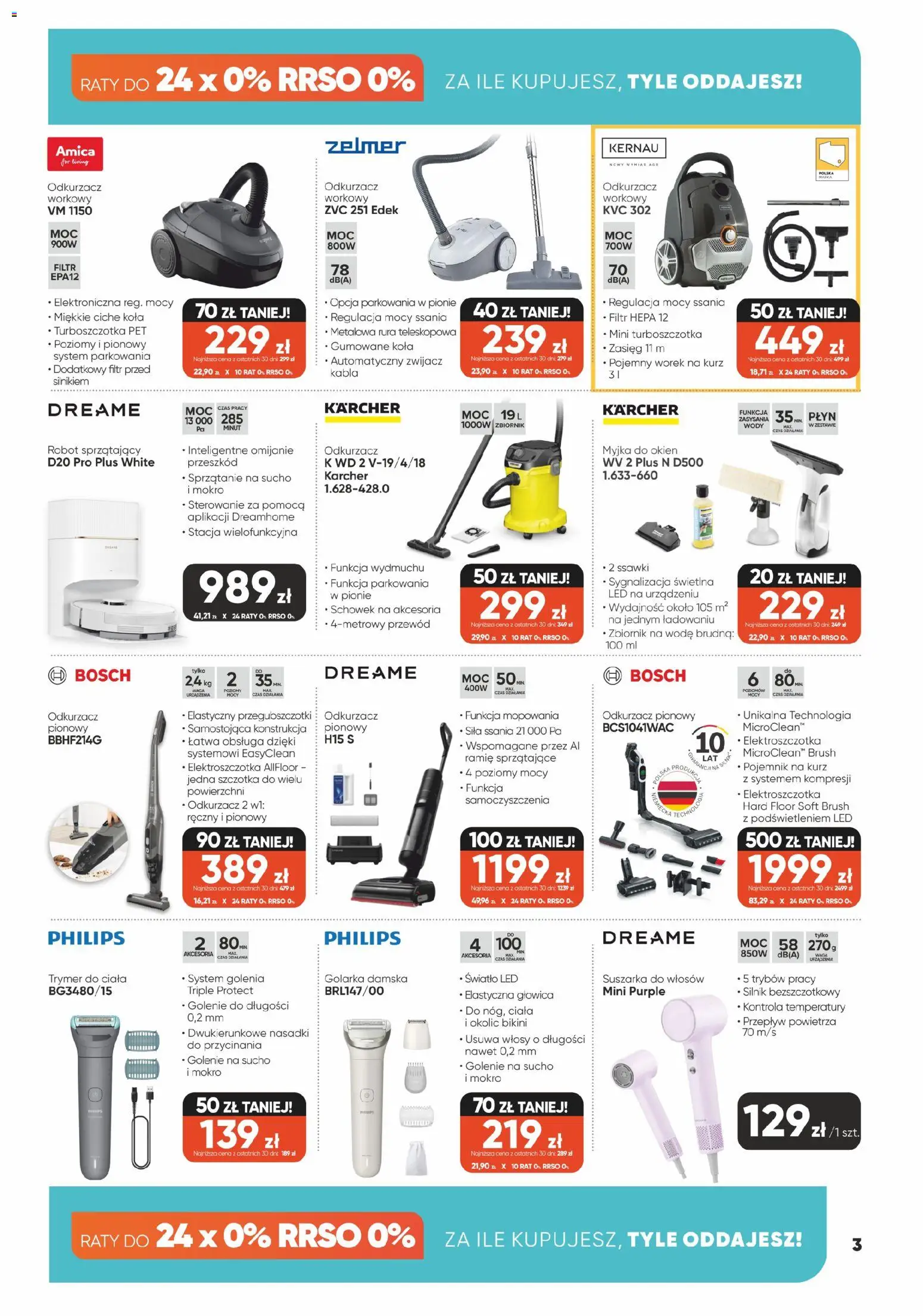 Max elektro gazetka od 26.03.2026 | Strona: 3 | Produkty: Suszarka, Odkurzacz, Robot, Suszarka do włosów