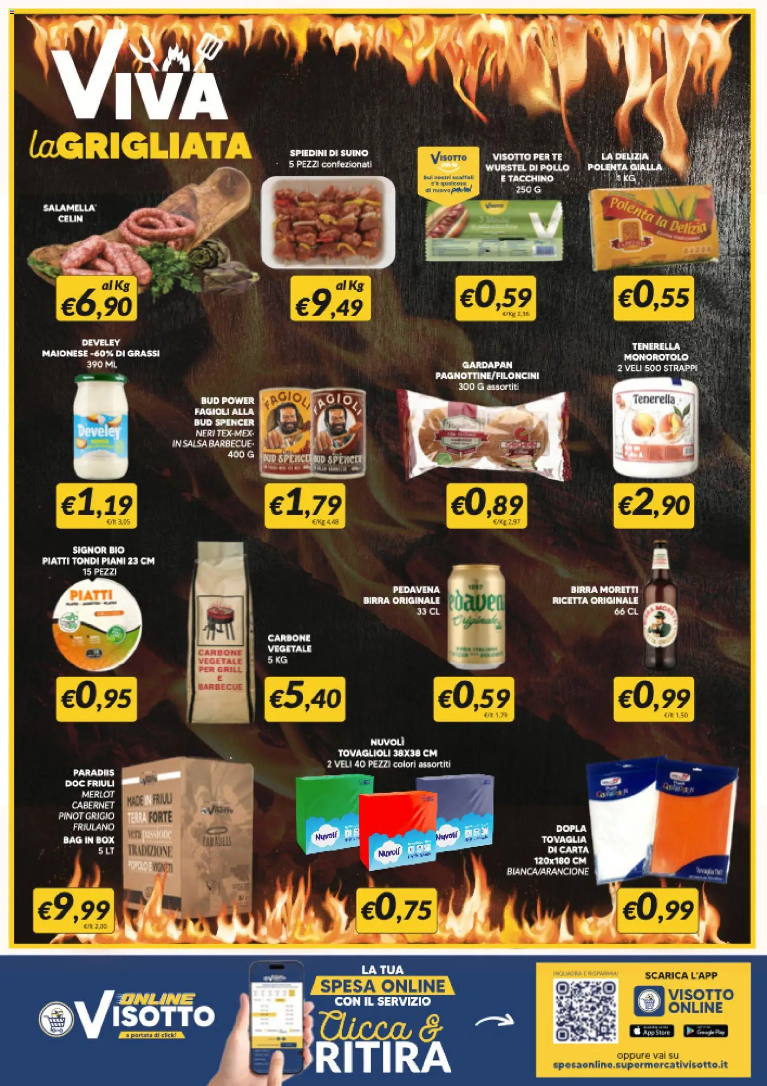 Volantino Visotto del 22.04.2026 | Pagina: 8 | Prodotti: Salamella, Tè, Salsa, Birra Moretti