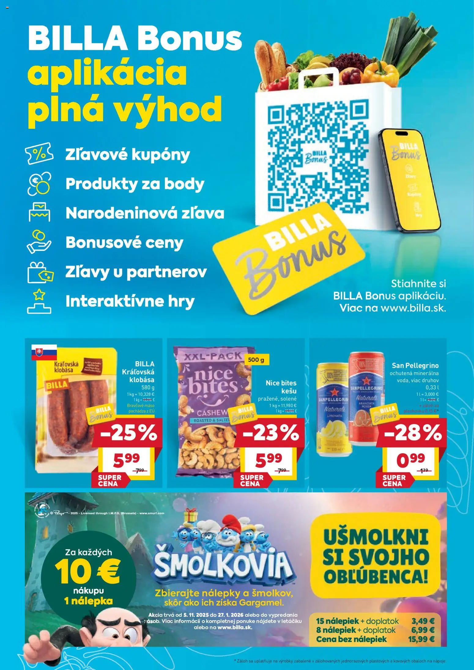 Nové Billa akcie – leták je platný od 07.01.2026 | Strana: 3 | Produkty: Klobása, Bravčové mäso