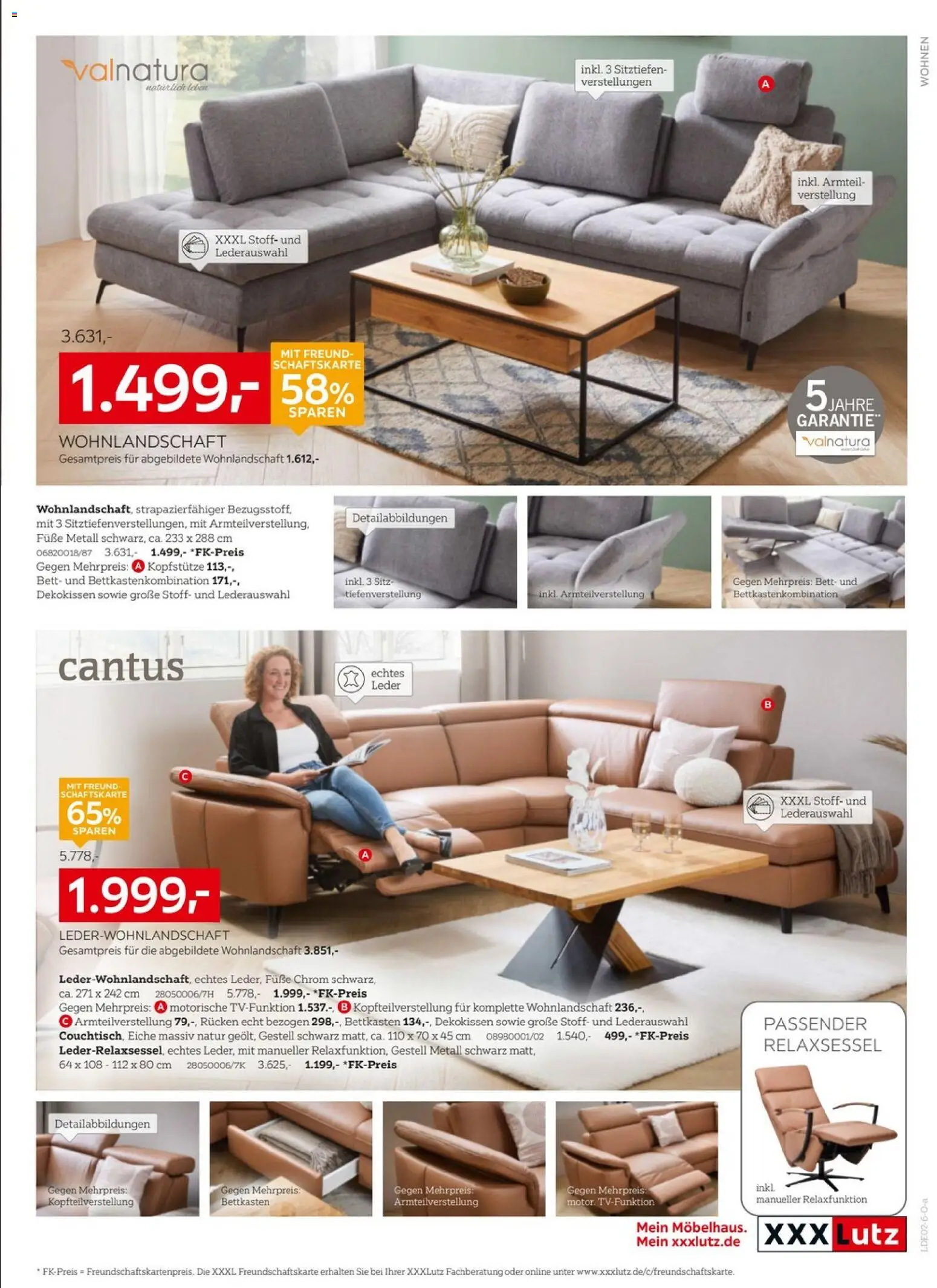 XXXL Lutz Prospekt 	 – gültig ab 25.01.2026 | Seite: 9 | Produkte: Wohnlandschaft, Relaxsessel, Bett