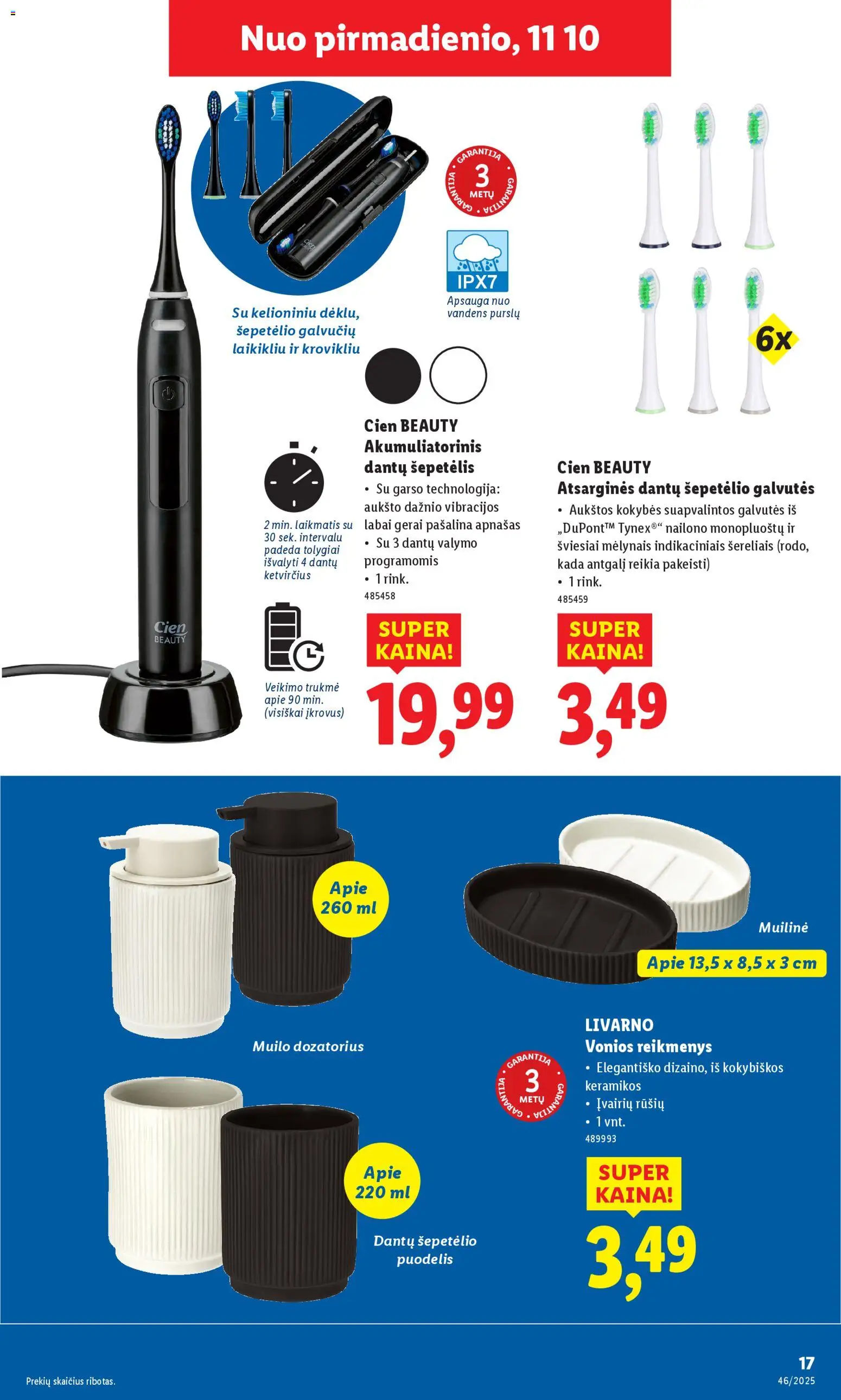 LIDL akcijos nuo 10.11.2025 | Puslapis: 17 | Prekių: Puodelis, Šepetėlis, Dantų šepetėlis