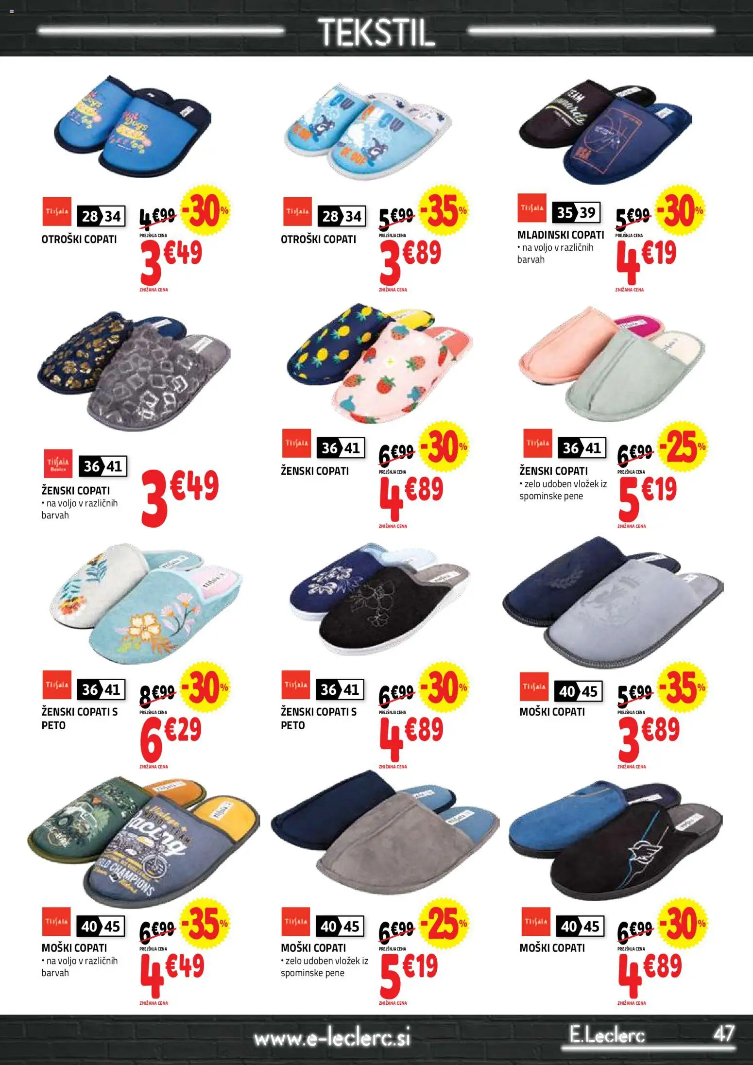 Novi E.leclerc katalog ponudbe – veljaven od 25.03.2026 | Stran: 47 | Izdelki: Copati