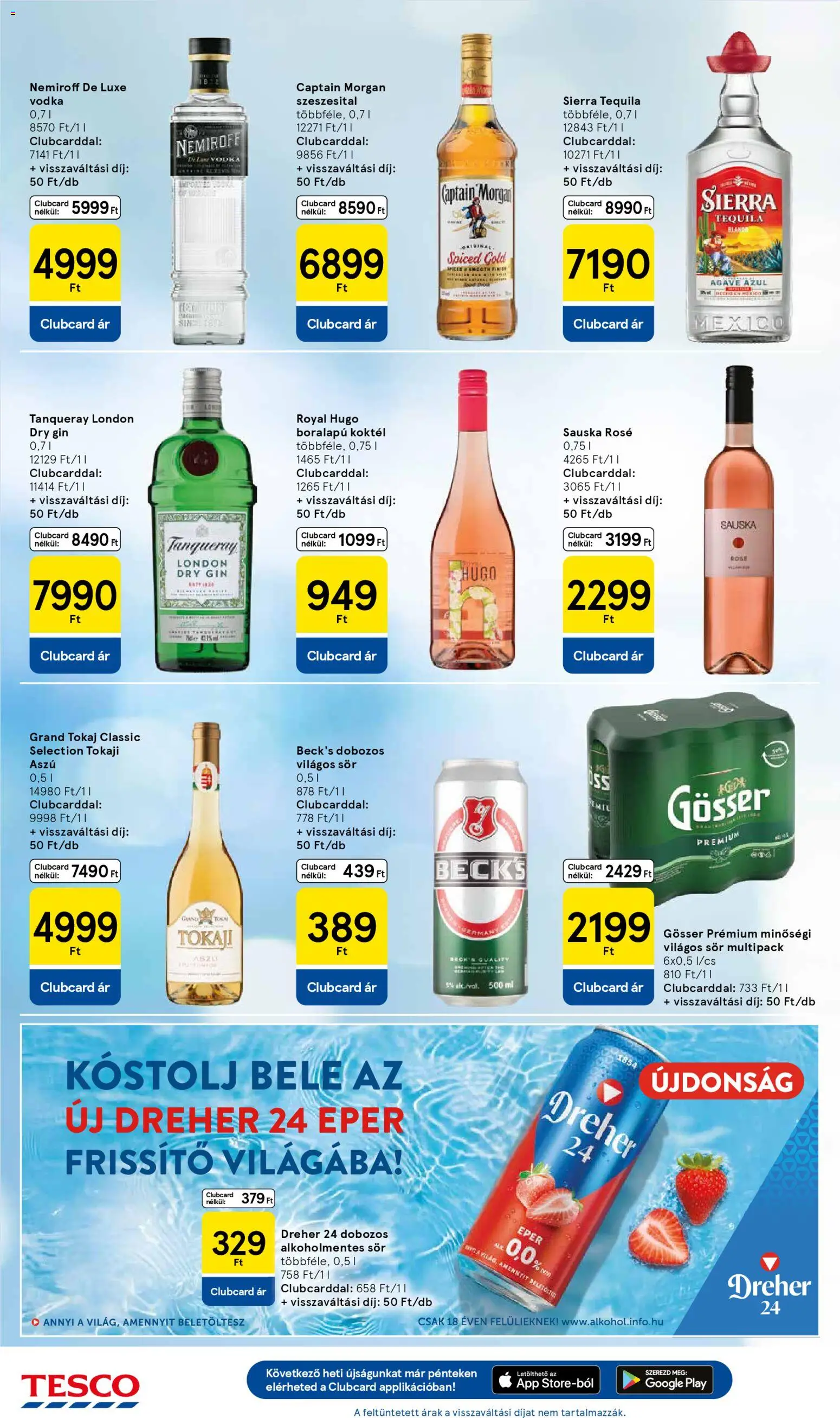 Tesco akciós ujság - amely érvényes a következő dátumtól: 26.03.2026 | Oldal: 26 | Termékek: Gösser, Eper, Alkoholmentes sör, Vodka