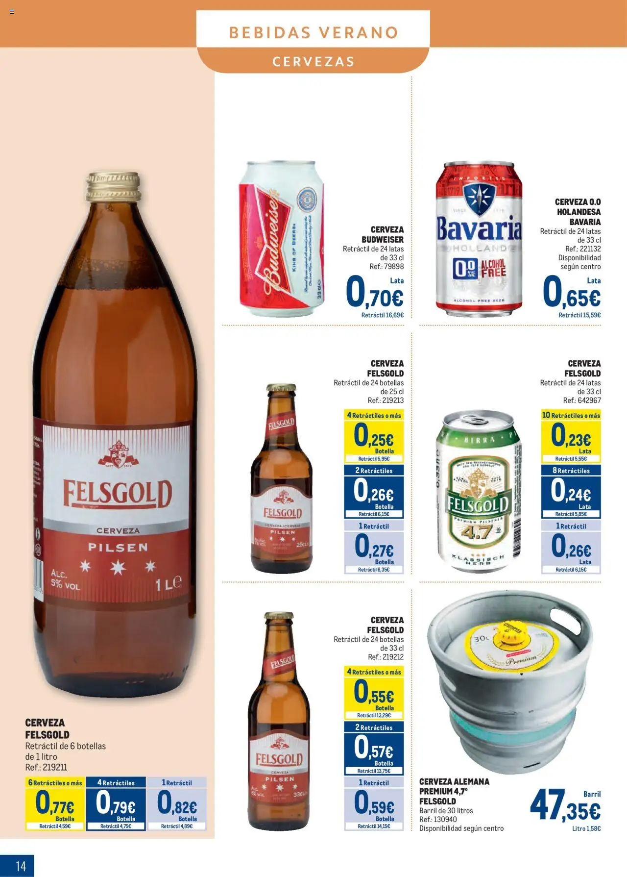 Makro - Bebidas Especial Verano Cataluña │ válido desde el 04.08.2025 | Página: 14 | Productos: Cerveza