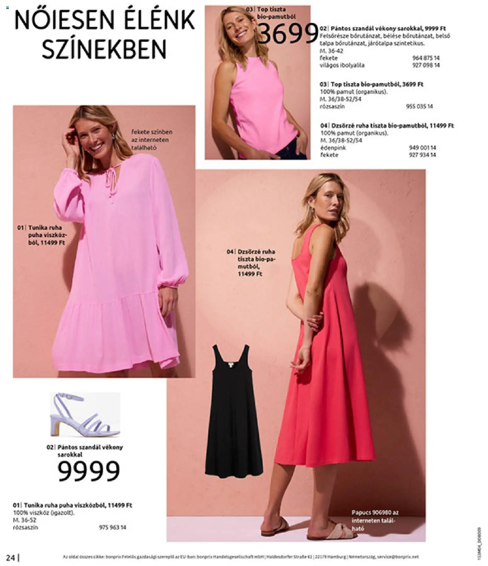 Bonprix akciós ujság - amely érvényes a következő dátumtól: 30.03.2026 | Oldal: 26 | Termékek: Szandál, Papucs, Tunika, Ruha