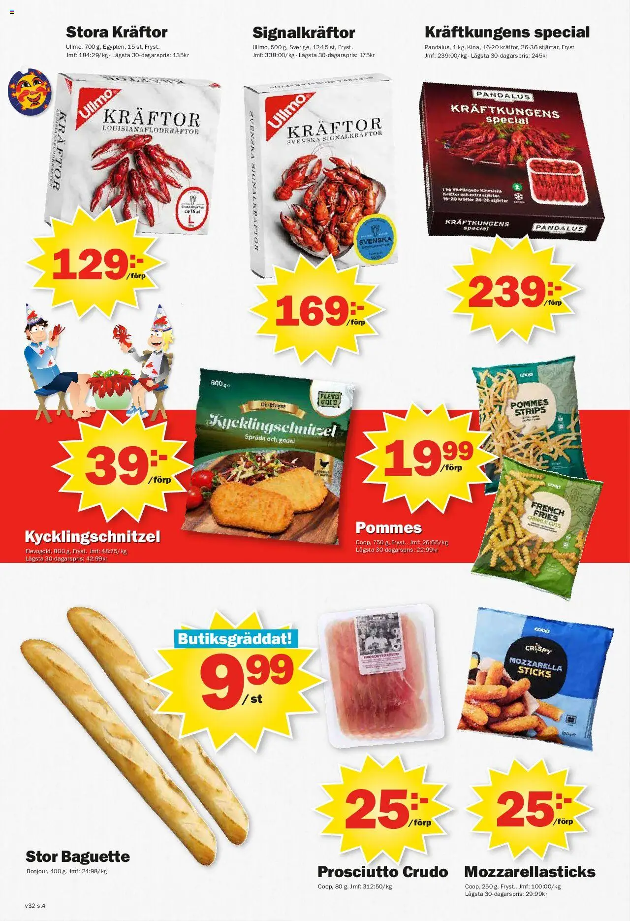 Pekås reklamblad aktuell från 04.08.2025 | Sida: 4 | Produkter: Baguette, Kräftor