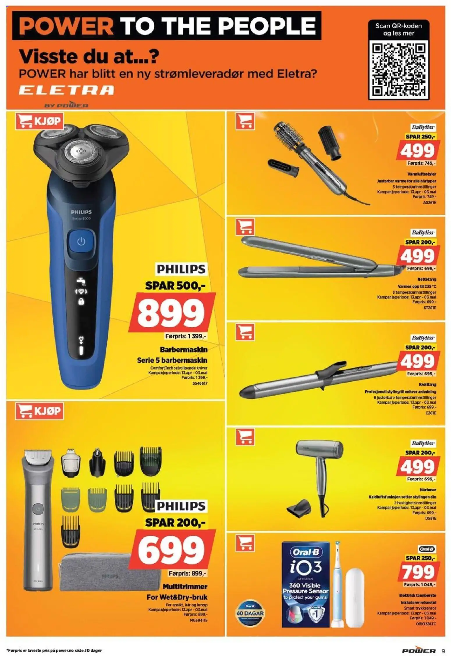 {H1} | Side: 9 | Produkter: Tannbørste, Hårtoner, Barbermaskin, Elektrisk tannbørste