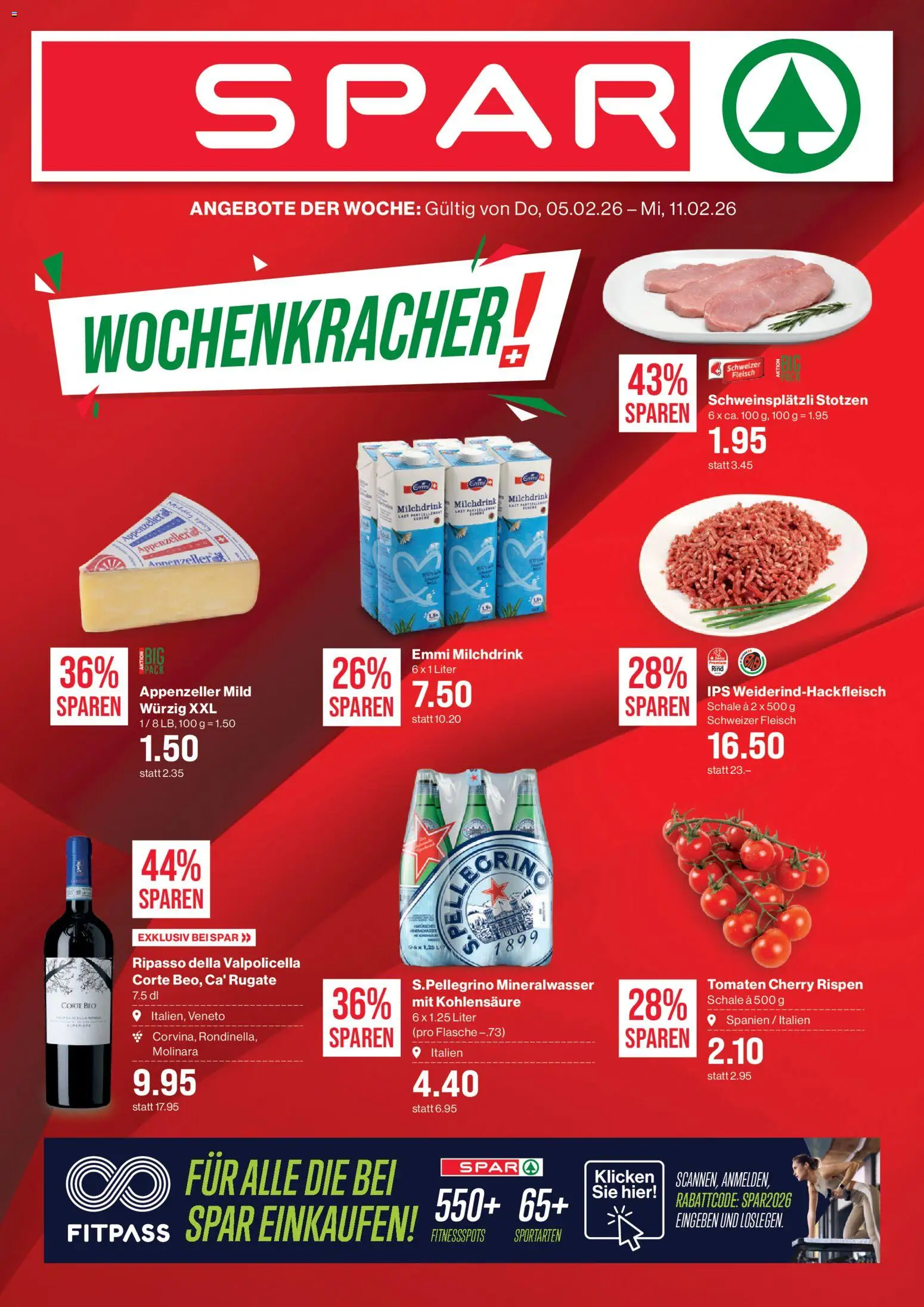 SPAR Aktionen – gültig ab 05.02.2026 | Seite: 1 | Produkte: Mineralwasser, Tomaten
