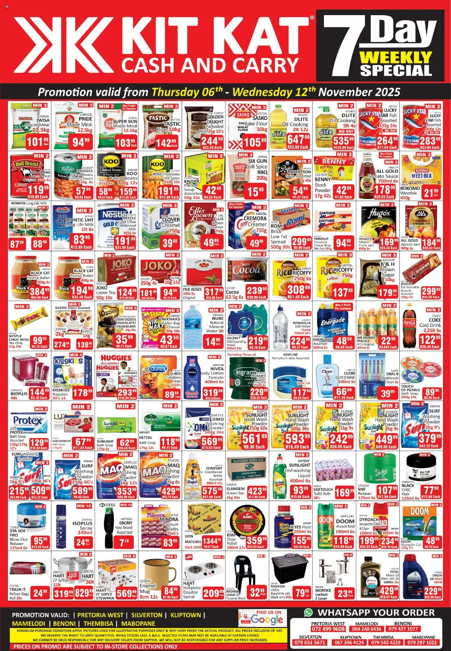 New KIT KAT Cash & Carry catalogue – valid from 06.11.2025 | Page: 1 | Products: Tissue oil, Soup, Petroleum jelly, Nappies