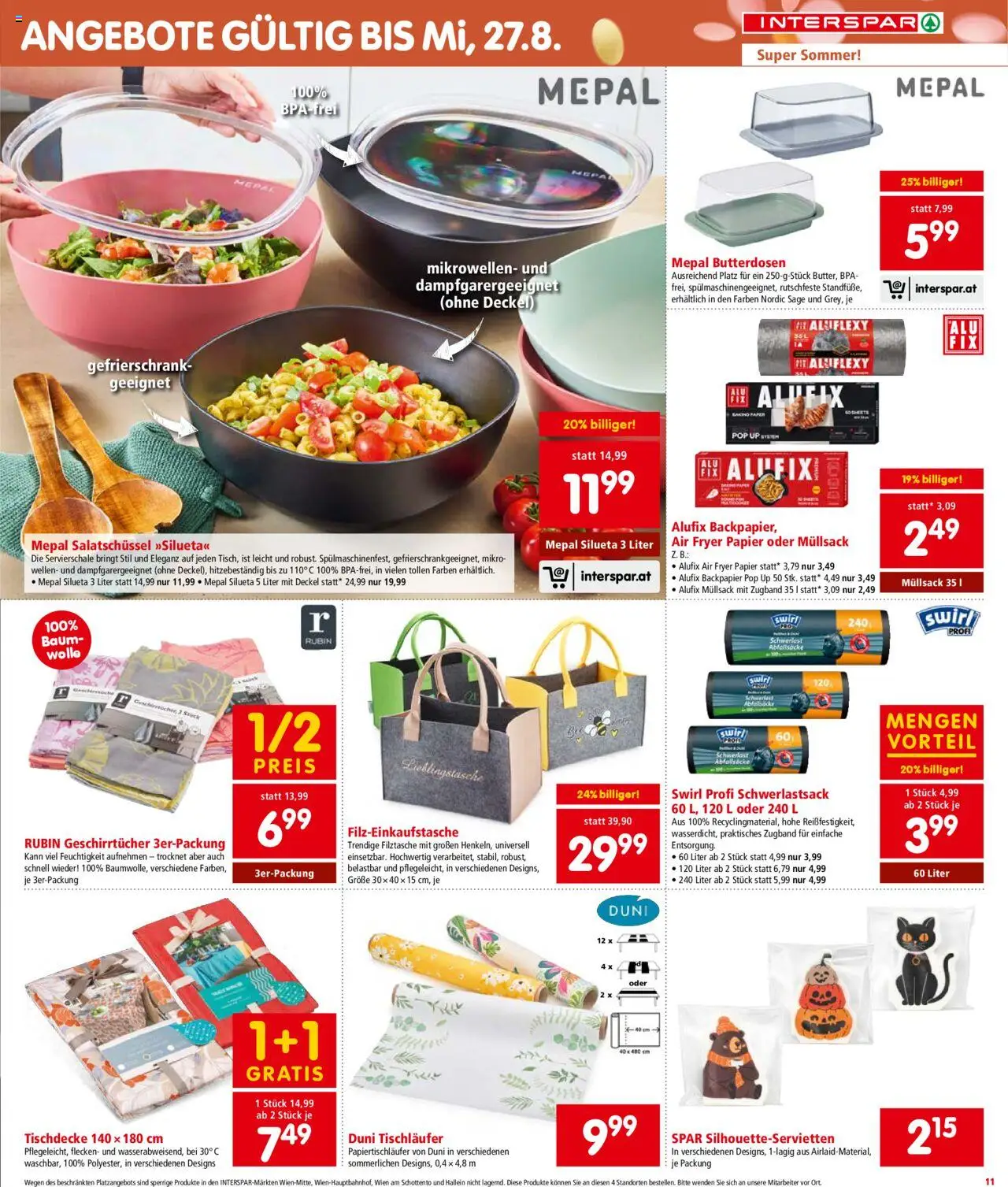Interspar Flugblatt - Niederösterreich gültig ab 07.08.2025 | Seite: 11 | Produkte: Gefrierschrank