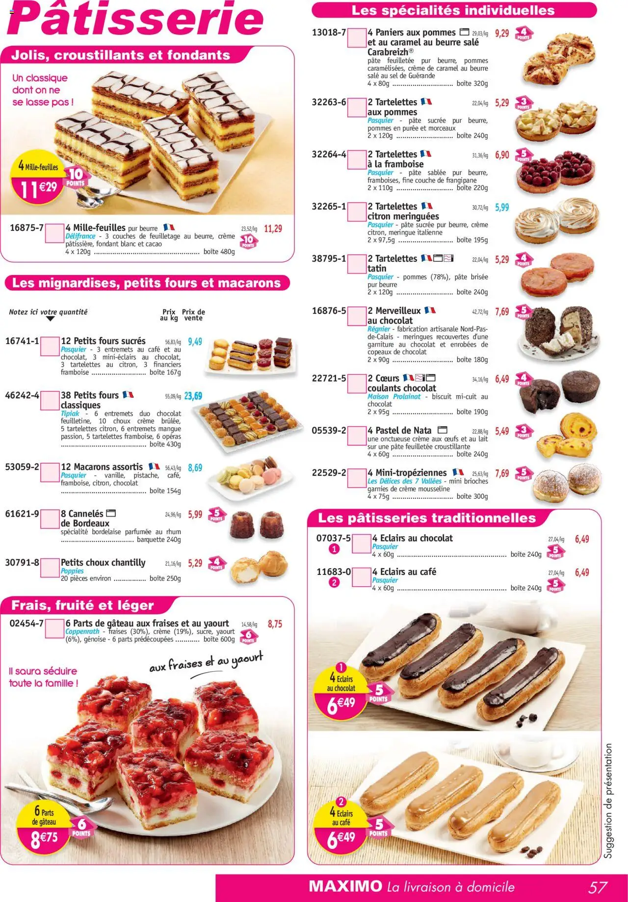  | Page: 57 | Produits: Mangue, Pâte feuilletée, Lait, Pommes
