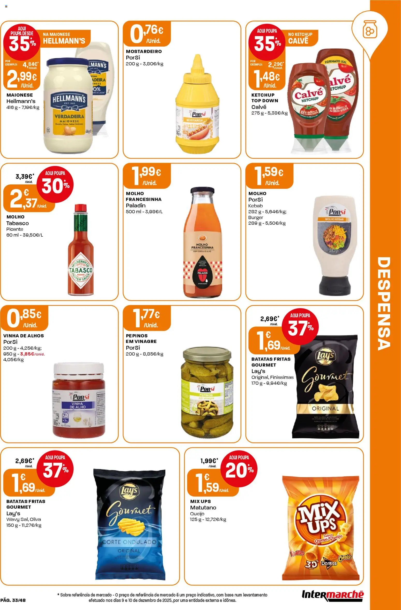 Intermarché folheto │ válido de 15.01.2026 | Página: 33 | Produtos: Alhos, Queijo, Ketchup, Batatas fritas