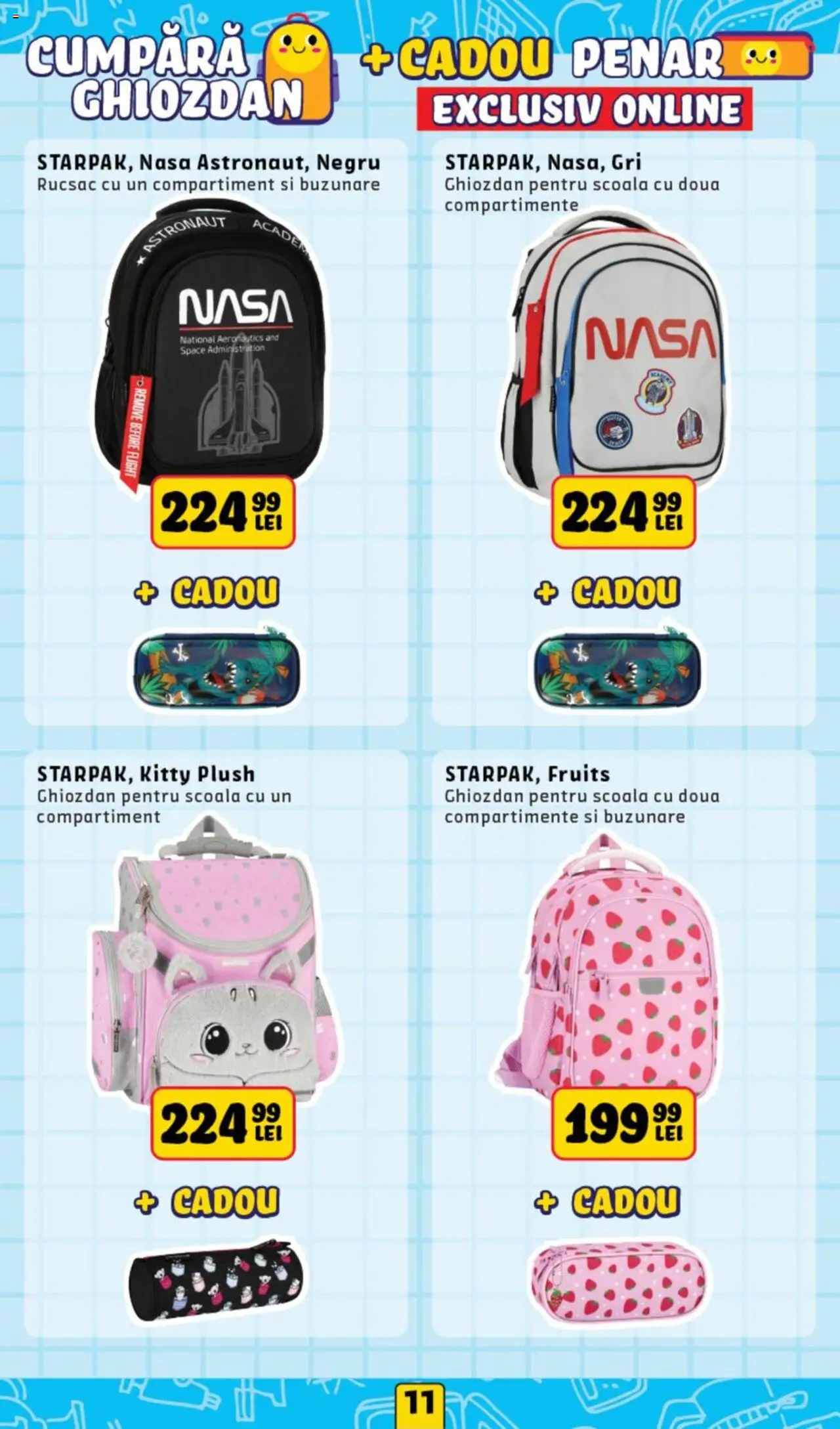 Noriel catalog - Back to School – valabil de la 11.08.2025 | Pagină: 11 | Produse: Ghiozdan, Rucsac