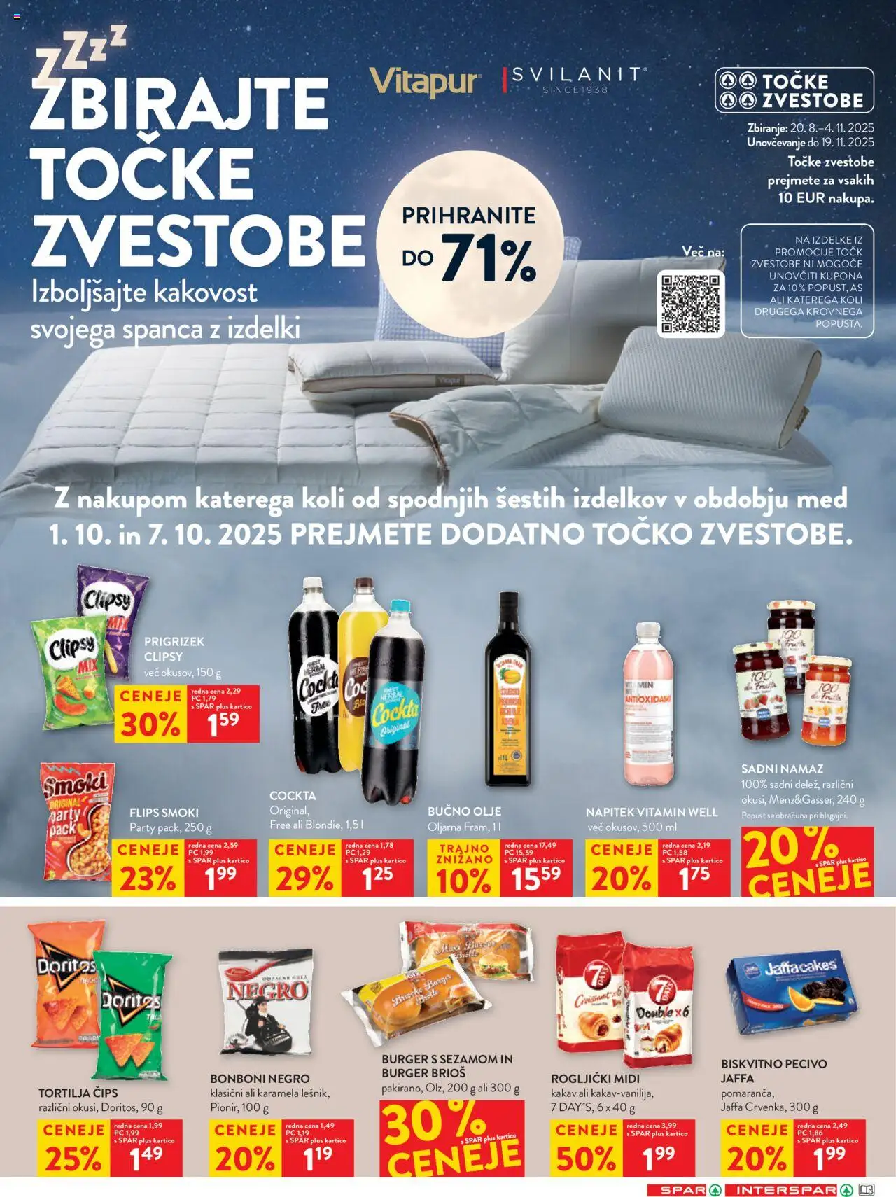 Novi Spar katalog ponudbe – veljaven od 01.10.2025 | Stran: 23 | Izdelki: Bonboni, Bučno olje, Rogljički, Kakav