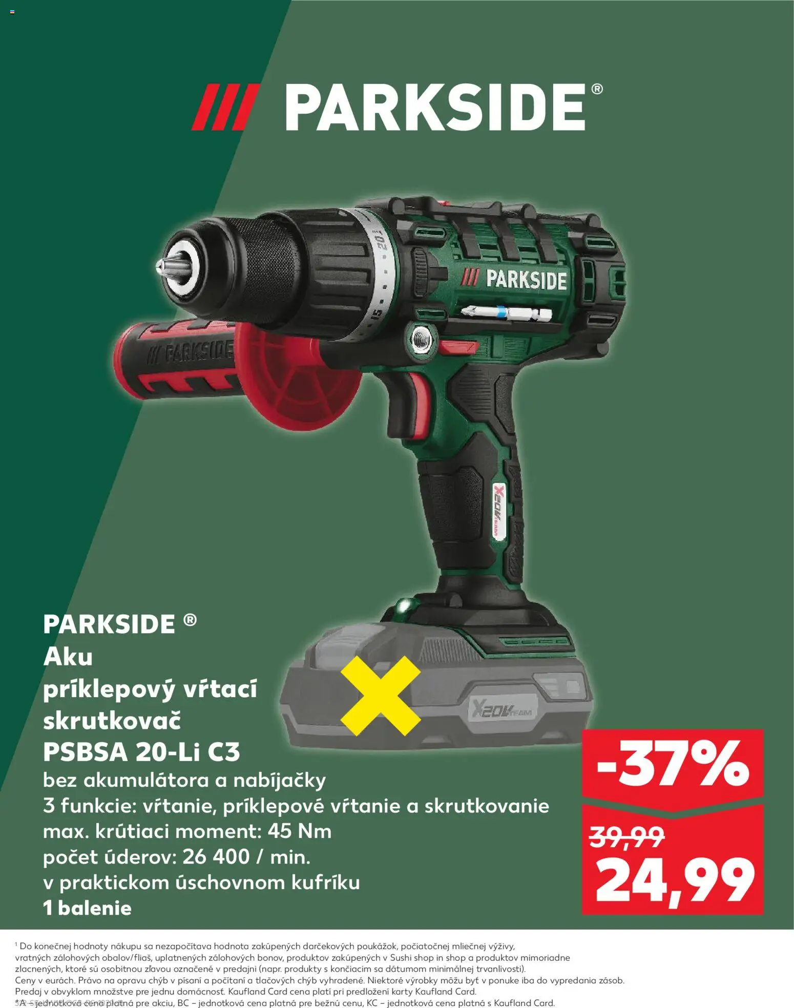 Kaufland SK akciós ujság - amely érvényes a következő dátumtól: 19.03.2026 | Oldal: 12 | Termékek: Parkside, Sushi