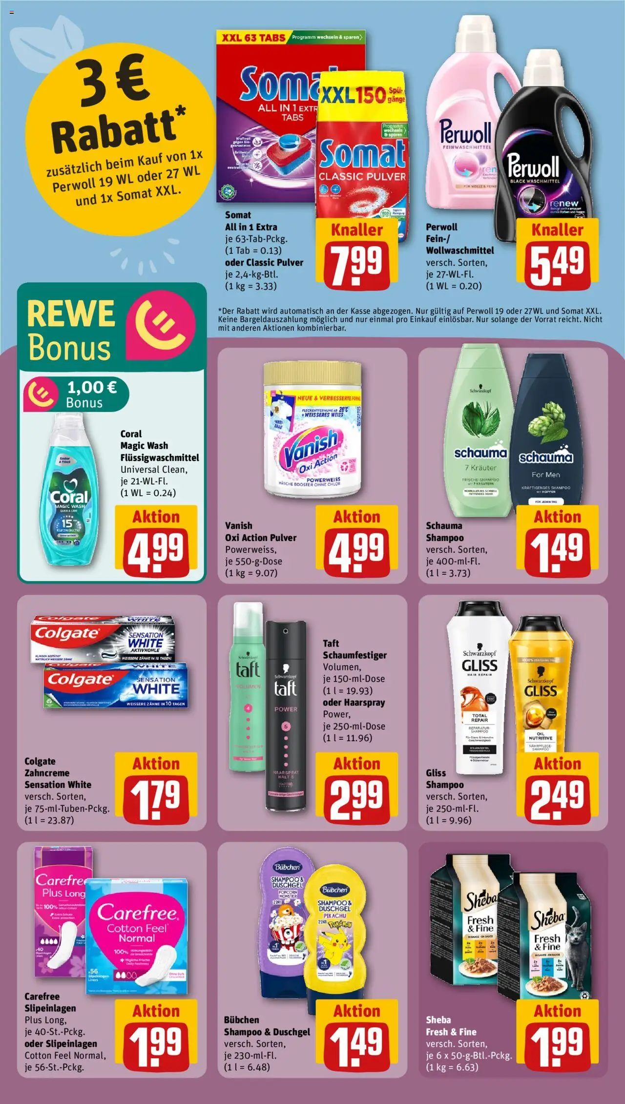 Rewe Prospekt 	 – gültig ab 20.10.2025 | Seite: 24 | Produkte: Sheba, Perwoll, Shampoo, Haarspray