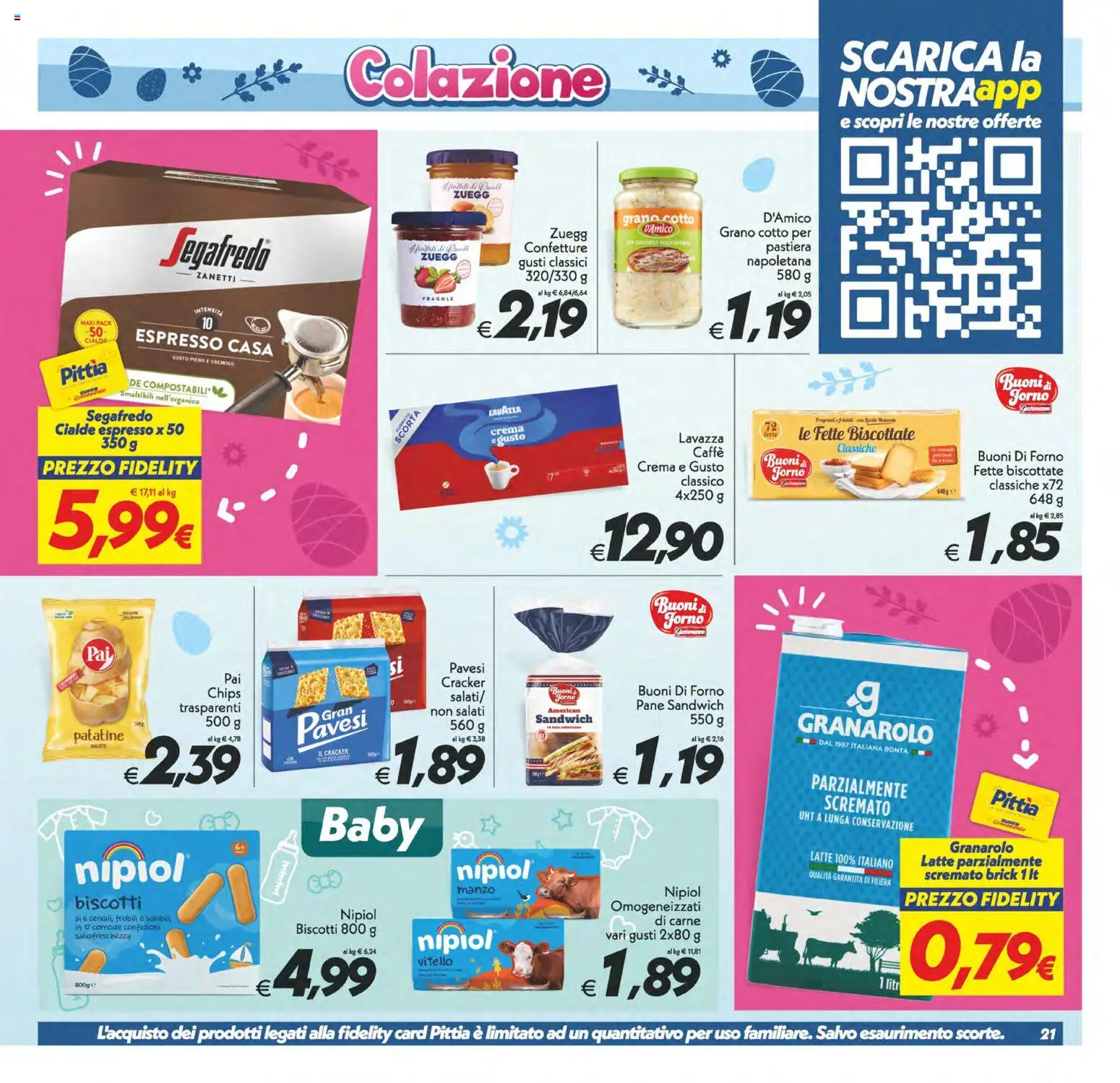 Volantino SuperConveniente del 27.03.2026 | Pagina: 21 | Prodotti: Pane, Caffè, Biscotti, Lavazza