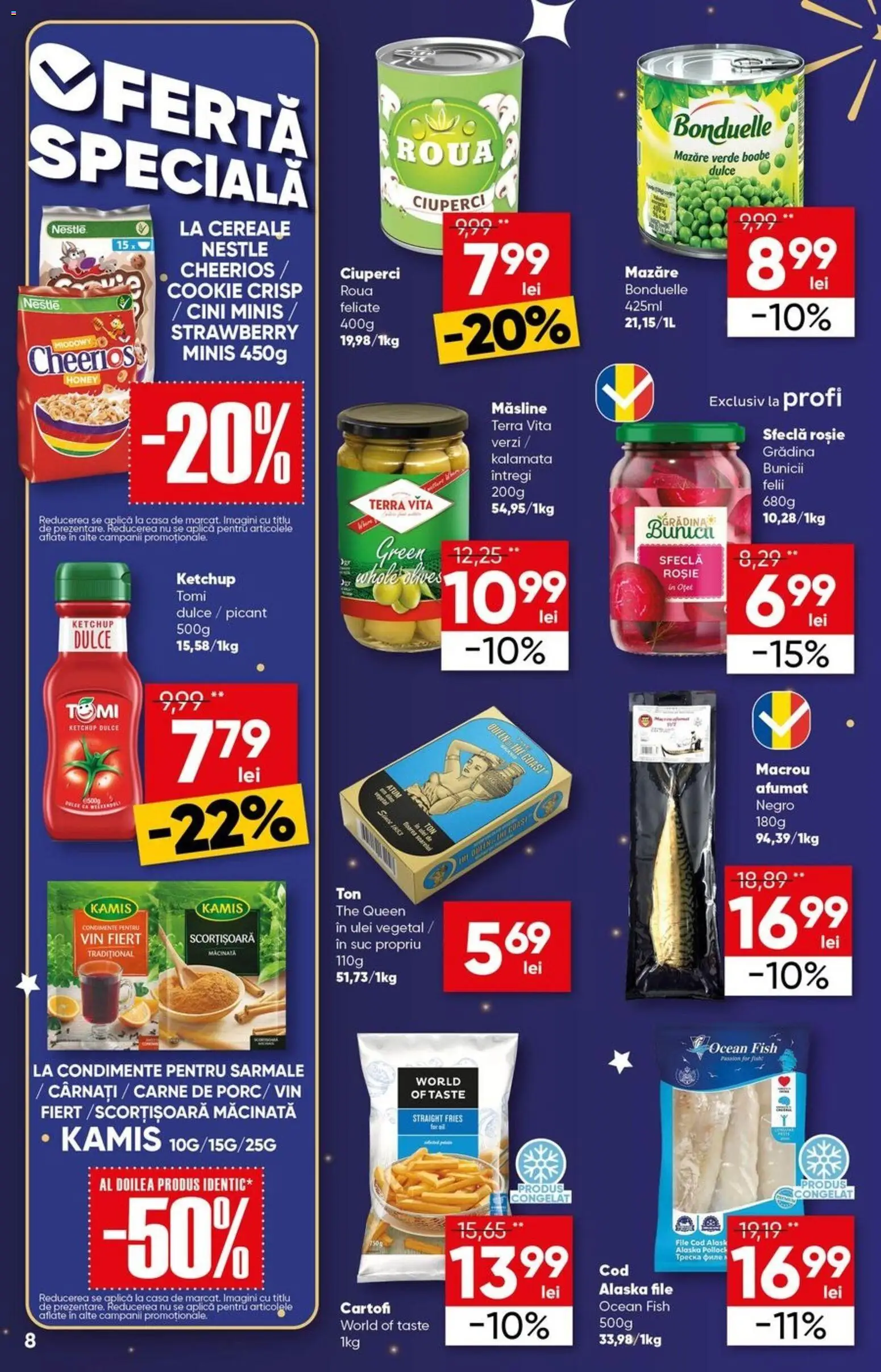 Noul catalog Profi – valabil de la 26.12.2025 | Pagină: 8 | Produse: Mazăre, Măsline, Ketchup, Cârnați