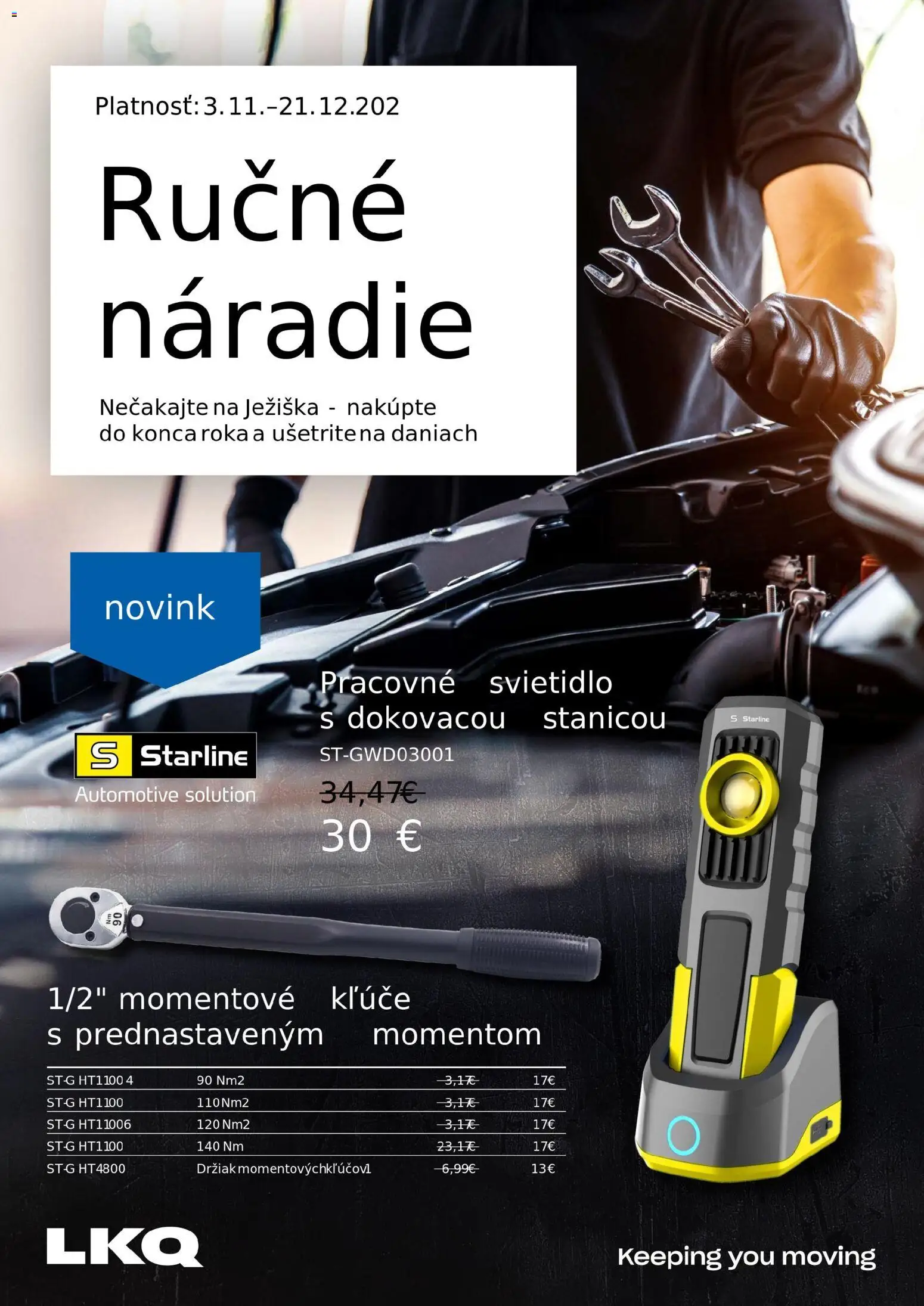 Nové Auto Kelly akcie – leták je platný od 03.11.2025 | Strana: 1 | Produkty: Náradie, Svietidlo