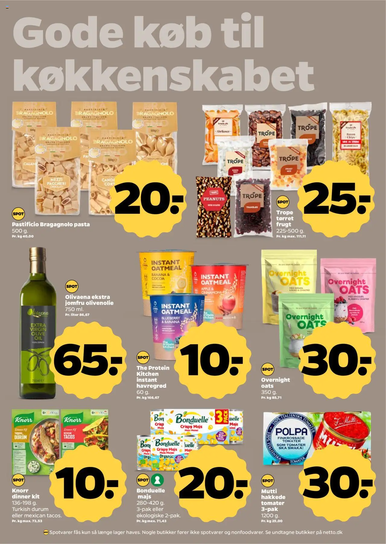 Netto tilbudsavis – gyldig fra 18.10.2025 | Side: 20 | Produkter: Chips, Tørret frugt, Olivenolie, Søm