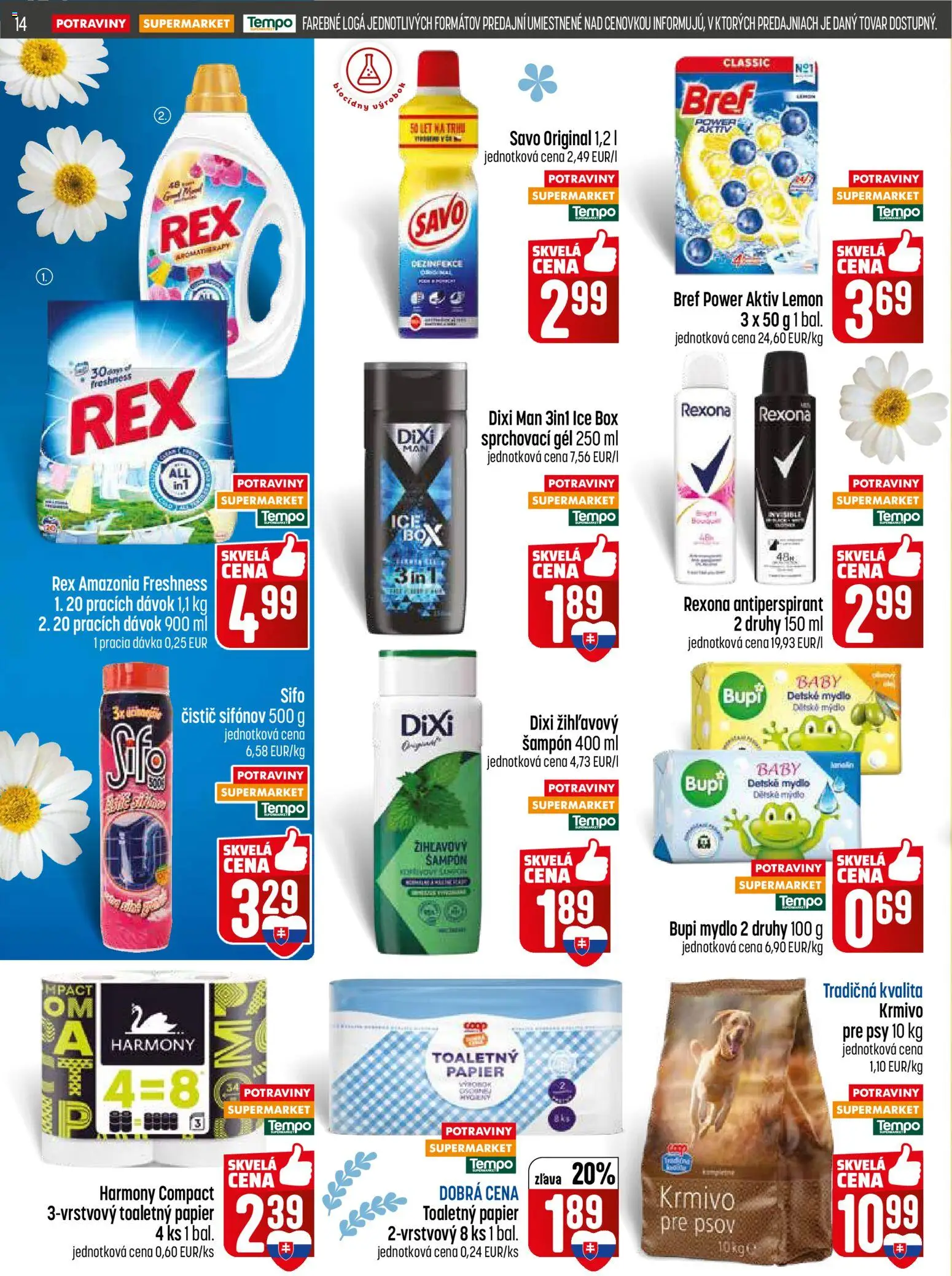 Nové COOP Jednota akcie – leták je platný od 26.03.2026 | Strana: 14 | Produkty: Savo, Šampón, Toaletný papier, Antiperspirant