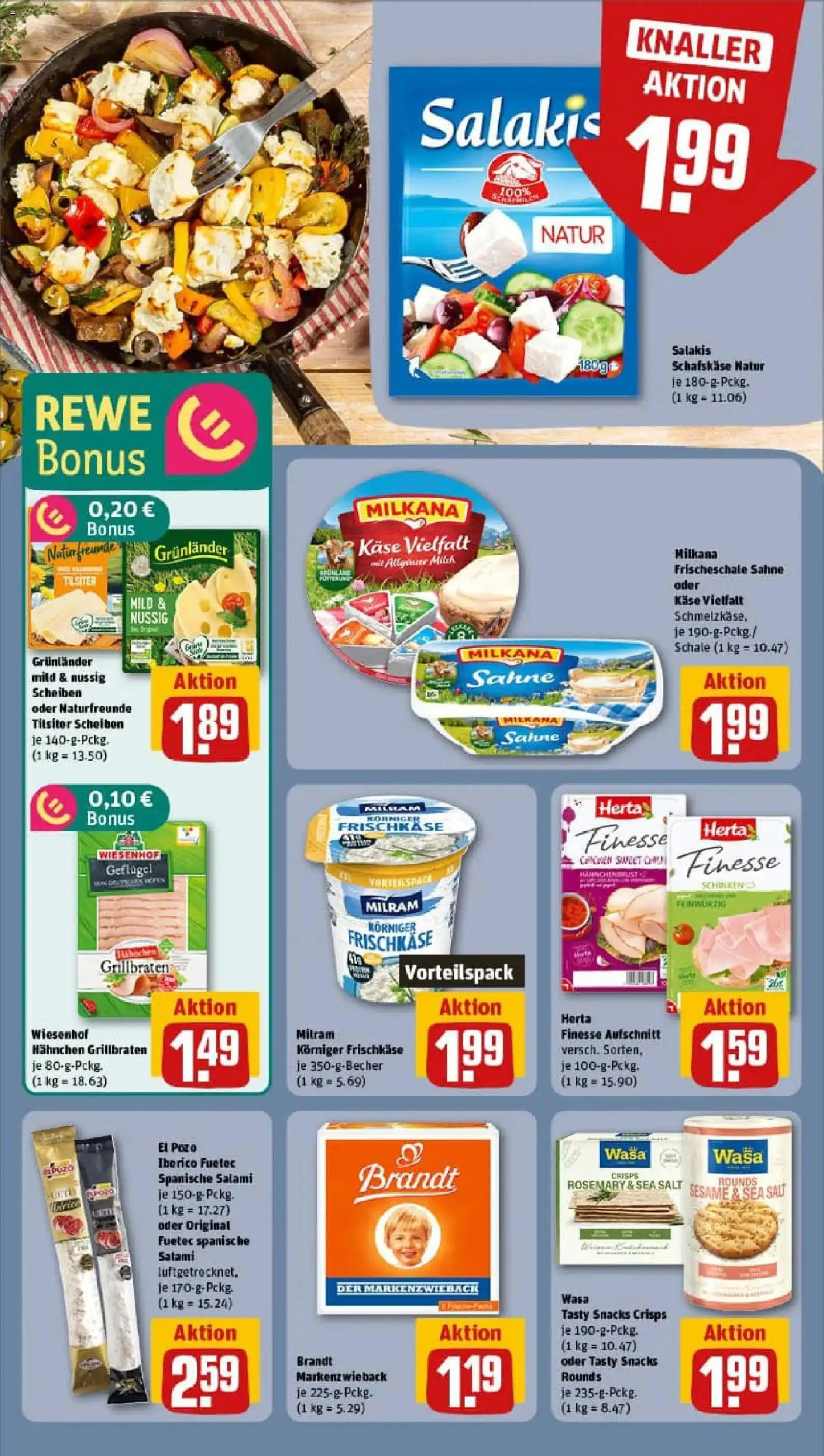 Rewe prospekt Betzdorf	 – gültig ab 26.01.2026 | Seite: 10 | Produkte: Milkana, Salami, Herta finesse, Frischkase