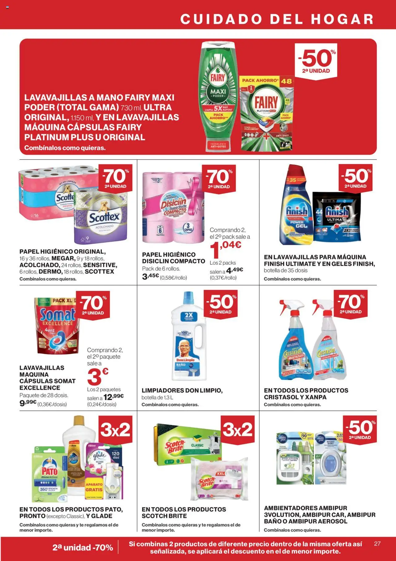 Supercor Canarias │ válido desde el 11.09.2025 | Página: 27 | Productos: Papel higienico, Té, Lavavajillas, Baño
