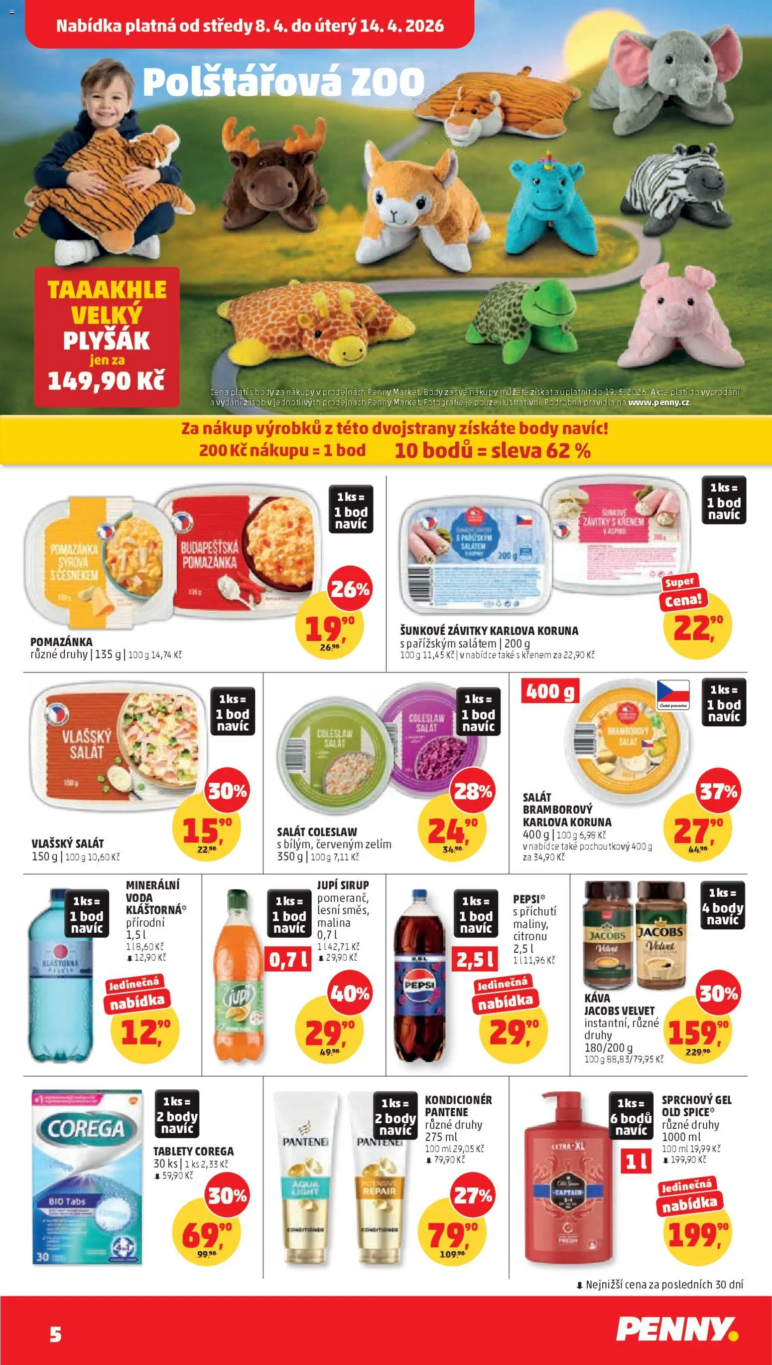 Penny Market leták od 08.04.2026 | Strana: 5 | Produkty: Sprchový gel, Šála, Sirup, Plyšák