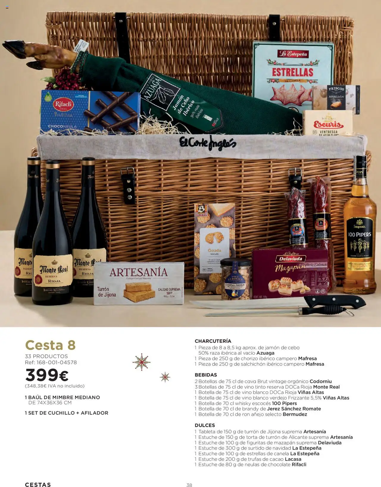 El Corte Inglés ofertas │ válido desde el 06.10.2025 | Página: 38 | Productos: Jamón, Vino, Φρυγανιές σικάλεως, Cesta