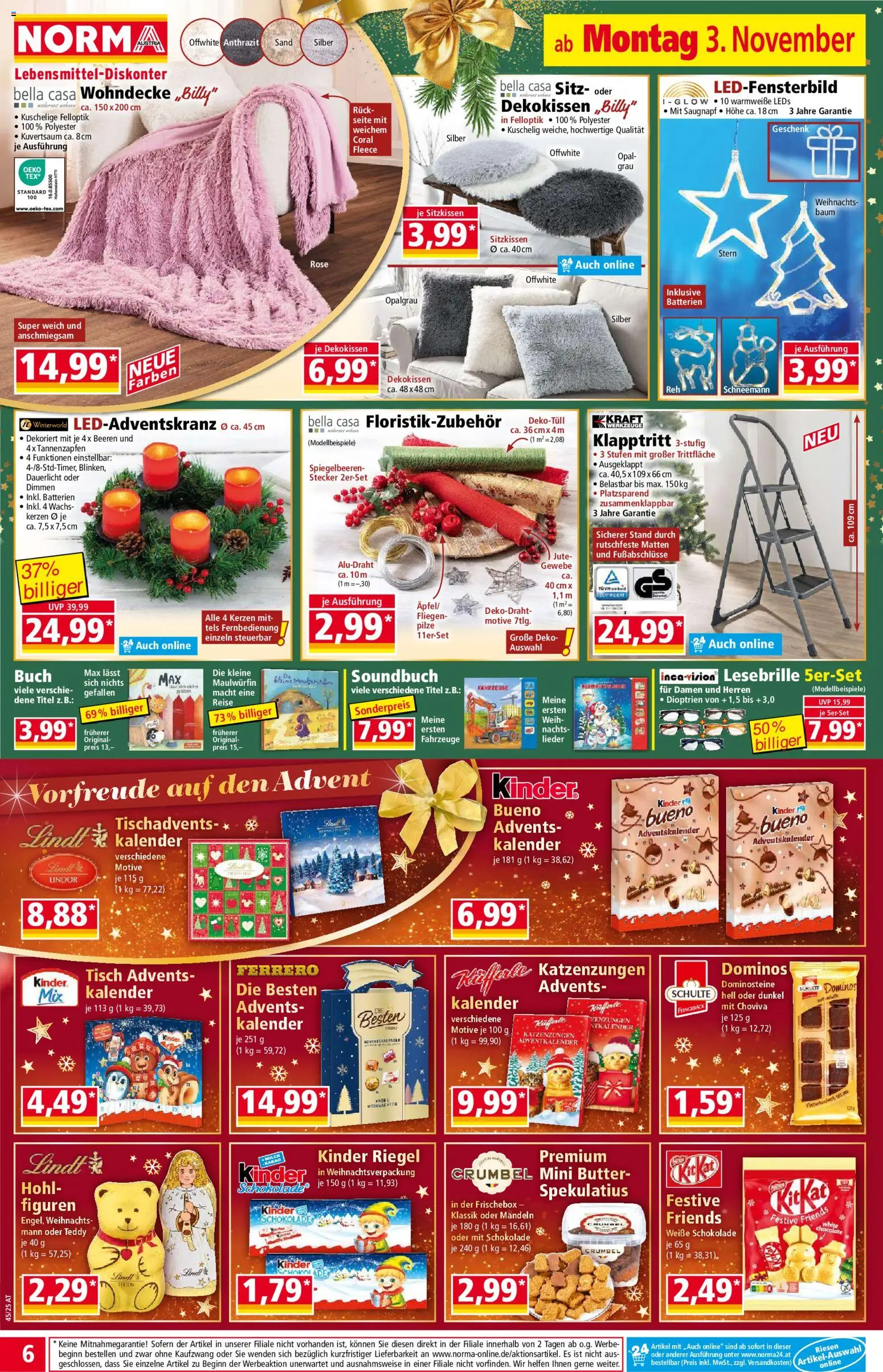Norma Flugblatt gültig ab 03.11.2025 | Seite: 7 | Produkte: Tisch, Milch, Butter, Schokolade