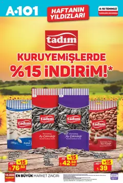 A101 Katalog - 04.07.2025 tarihinden itibaren geçerlidir | Sayfa: 6 | Ürünler: Kabak, Yer fıstığı