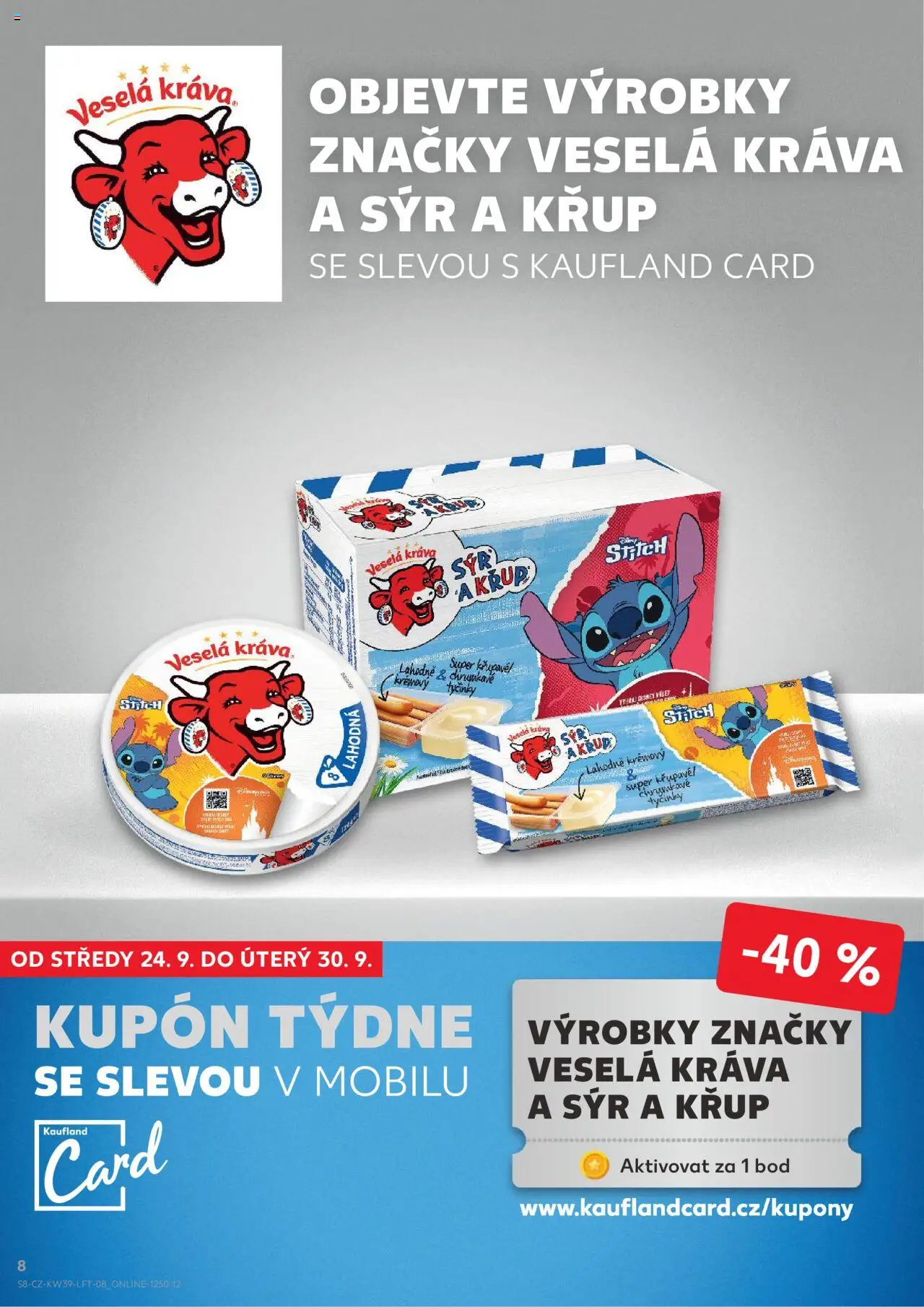 Kaufland leták od 24.09.2025 | Strana: 8 | Produkty: Tavený sýr, Sýr, Tyčinky