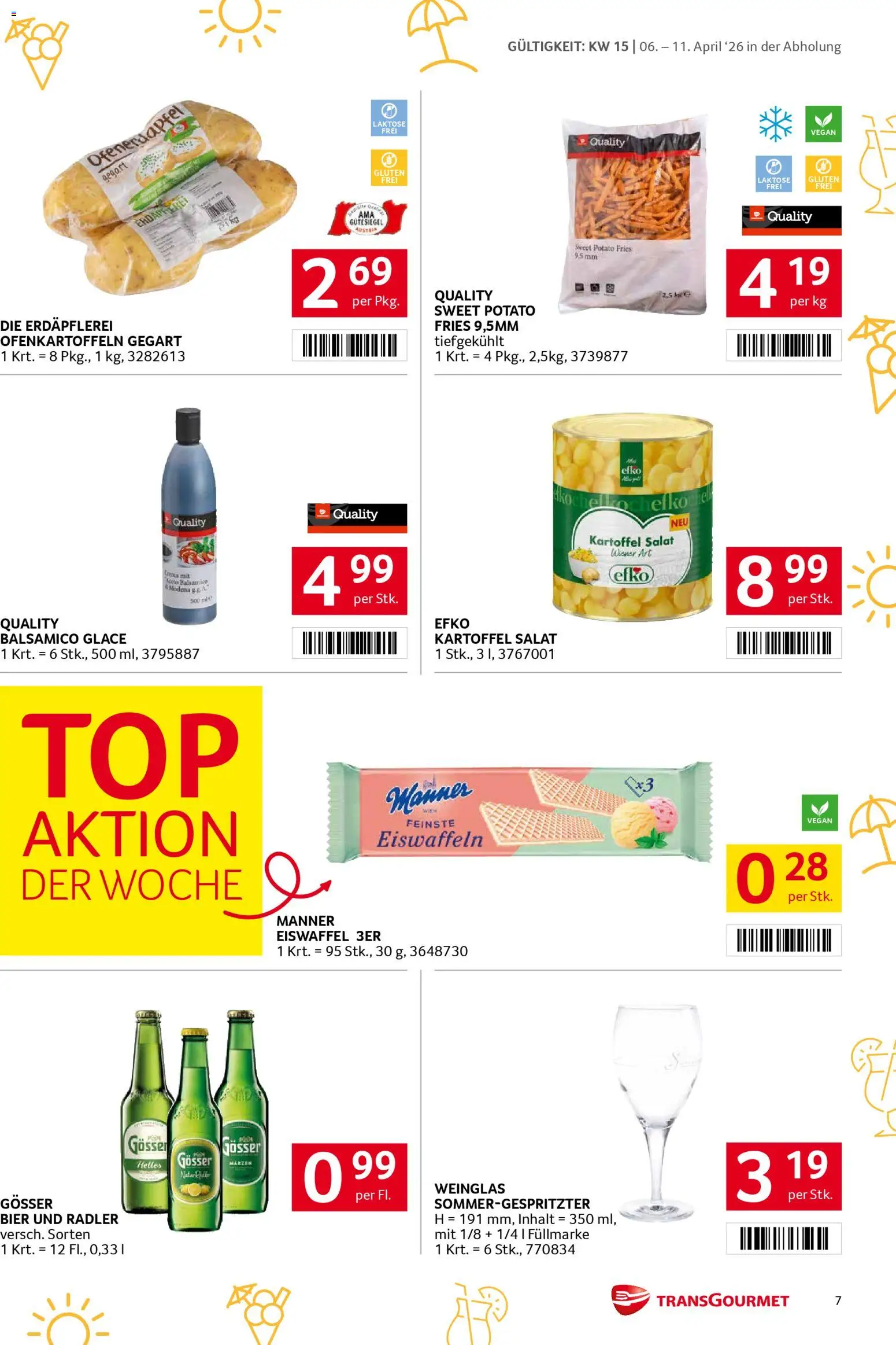 Transgourmet Flugblatt gültig ab 06.04.2026 | Seite: 7 | Produkte: Salat, Bier