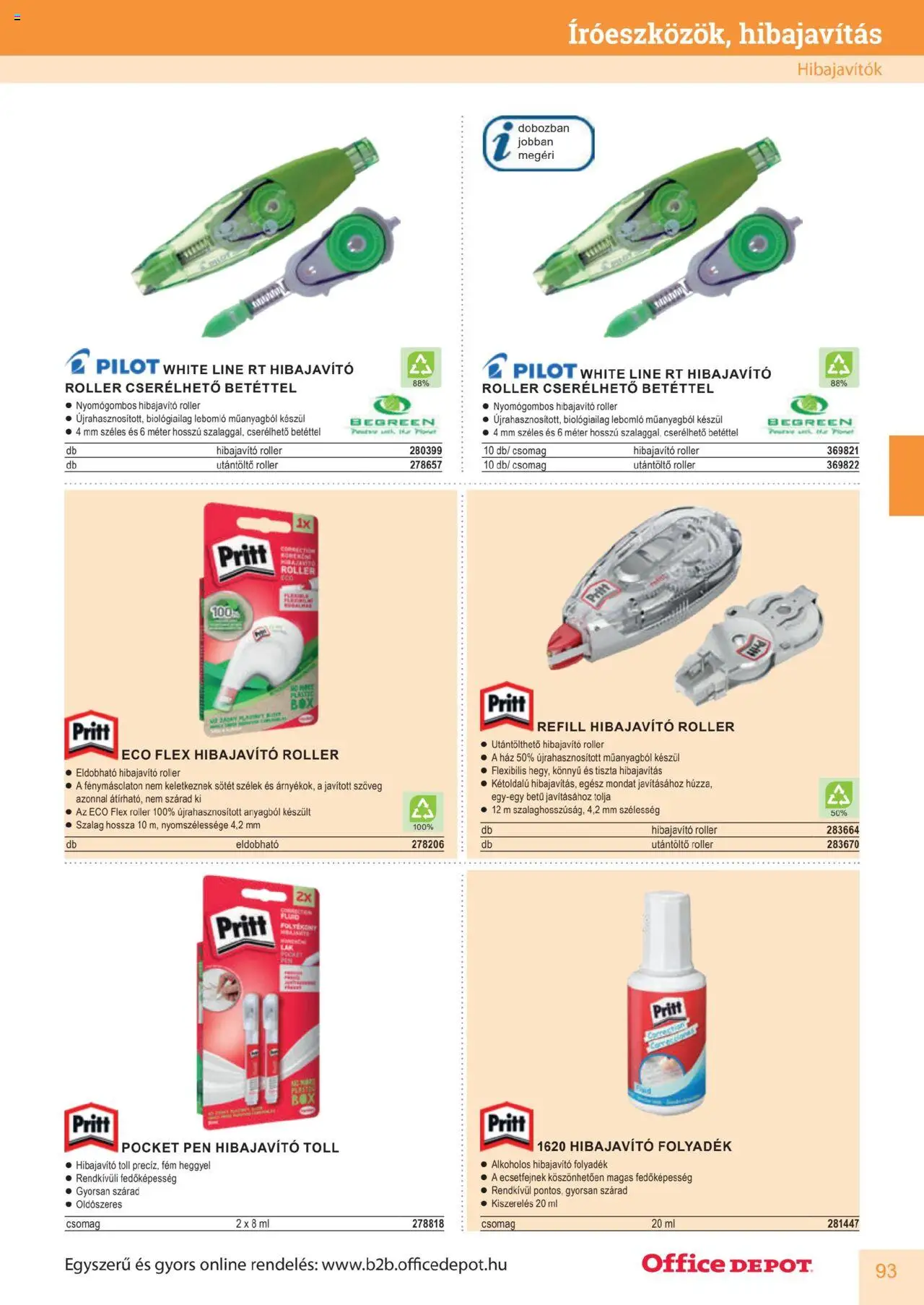 Office Depot akciós ujság - amely érvényes a következő dátumtól: 10.04.2025 | Oldal: 93 | Termékek: Roller