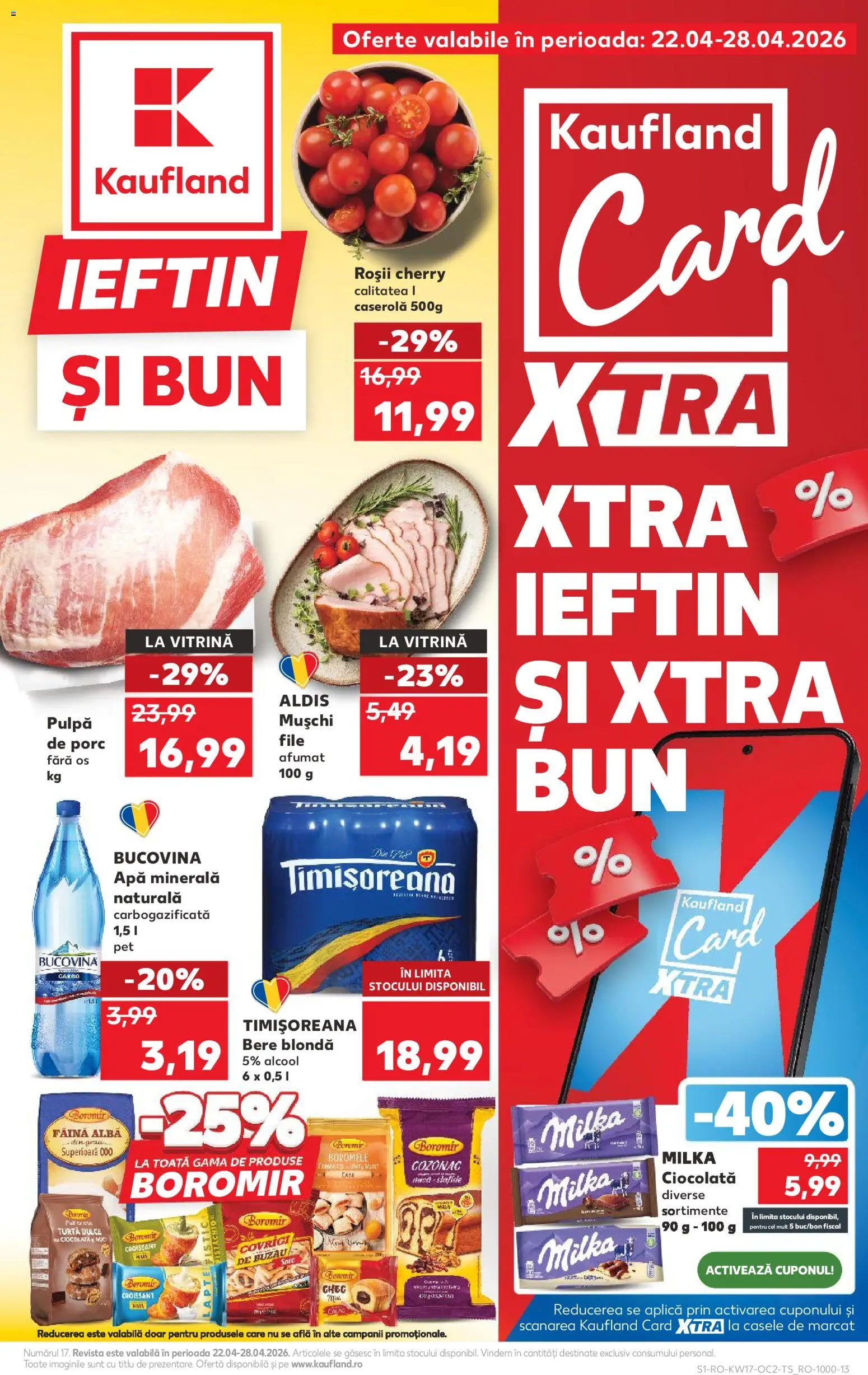 Noul catalog Kaufland – valabil de la 22.04.2026 | Pagină: 1 | Produse: Bere, Ahtapot, Turtă dulce, Apă
