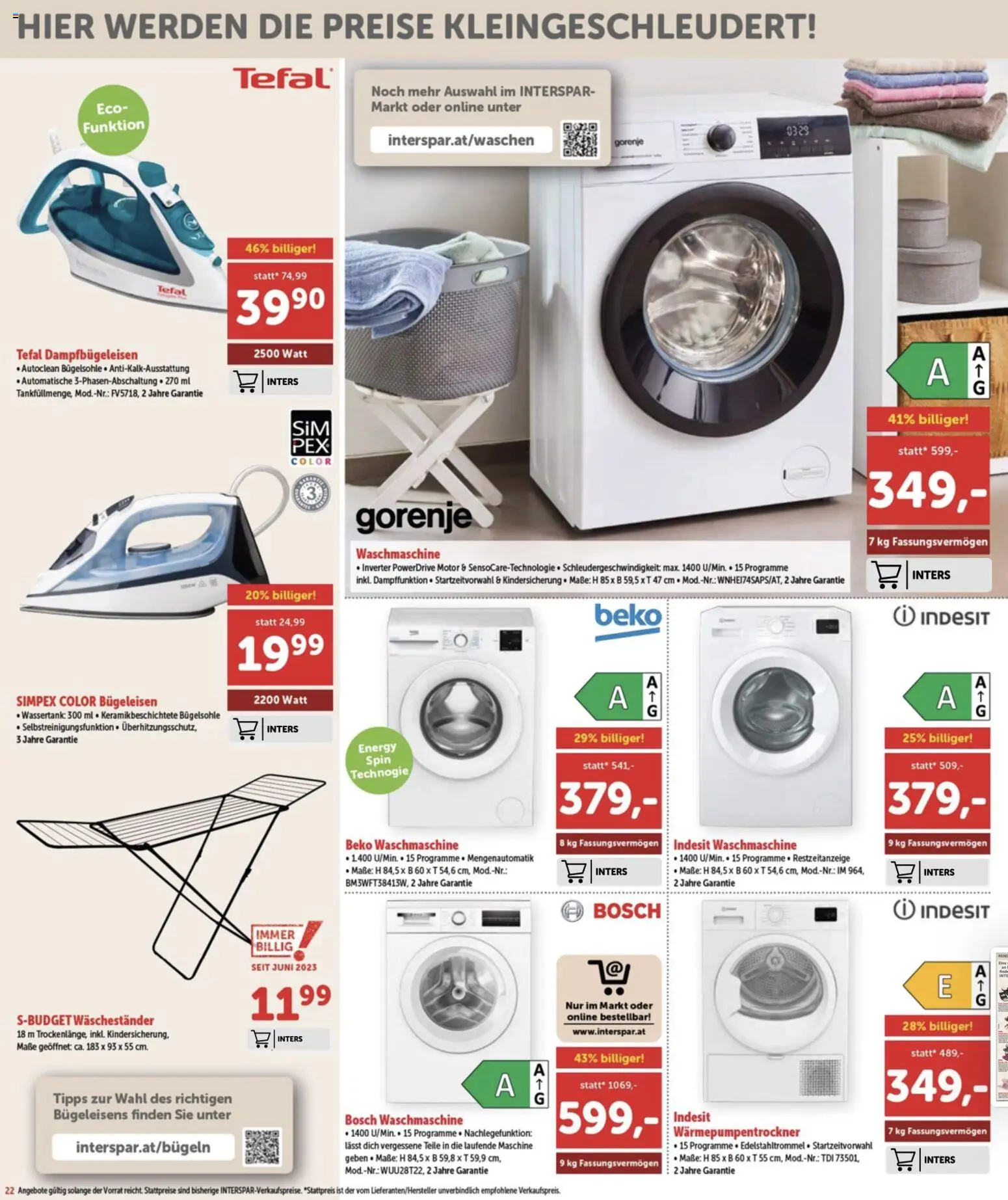 Interspar Flugblatt - Burgenland gültig ab 29.01.2026 | Seite: 23 | Produkte: Waschmaschine, Bügeleisen