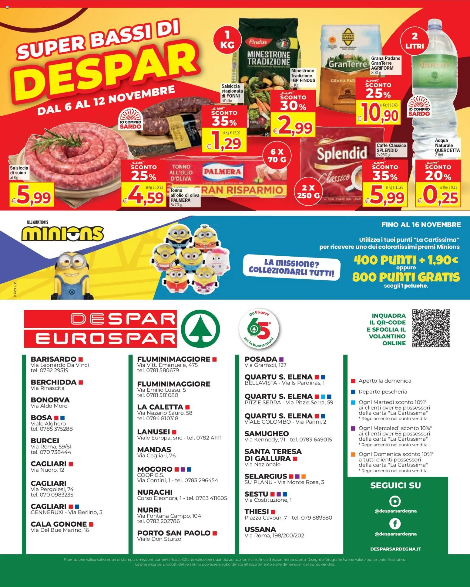 Volantino Despar del 30.10.2025 | Pagina: 12 | Prodotti: Minestrone, Caffè, Acqua, Tonno