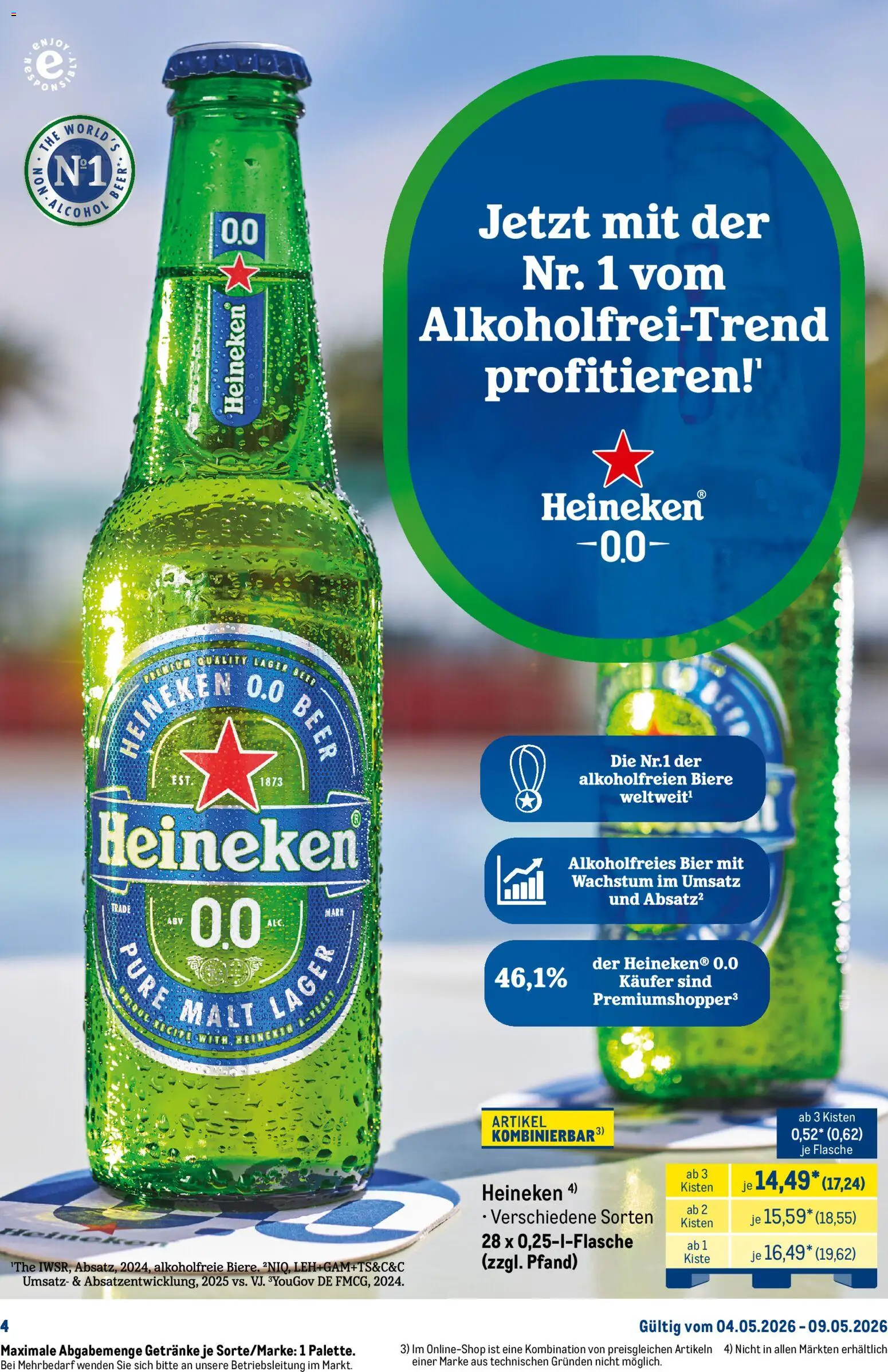Metro Starke Marken – gültig ab 04.05.2026 | Seite: 4 | Produkte: Bier, Heineken