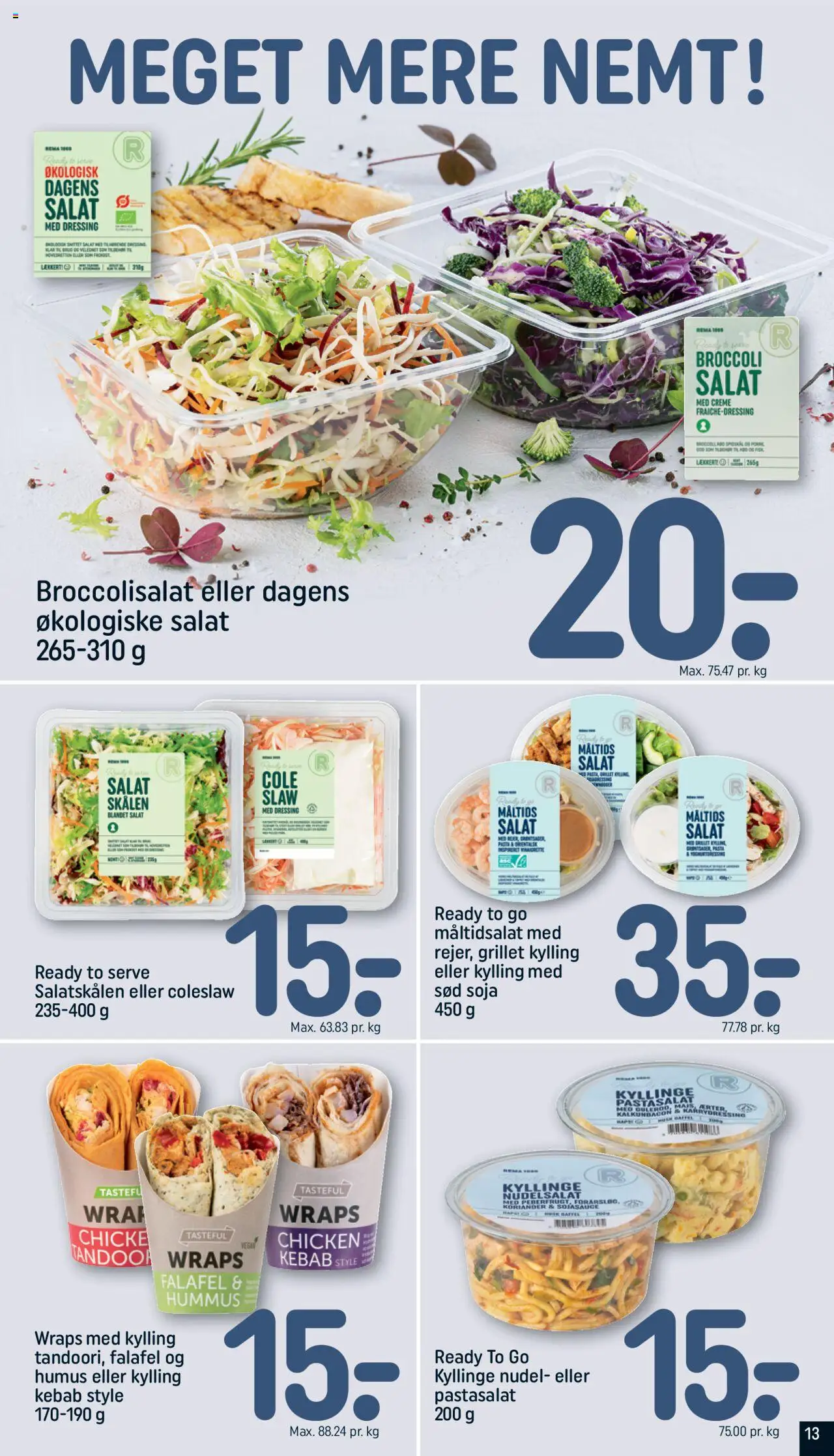 Rema 1000 Tilbudsavis gyldig fra 10.06.2025 | Side: 13 | Produkter: Creme, Salat, Kebab, Søm