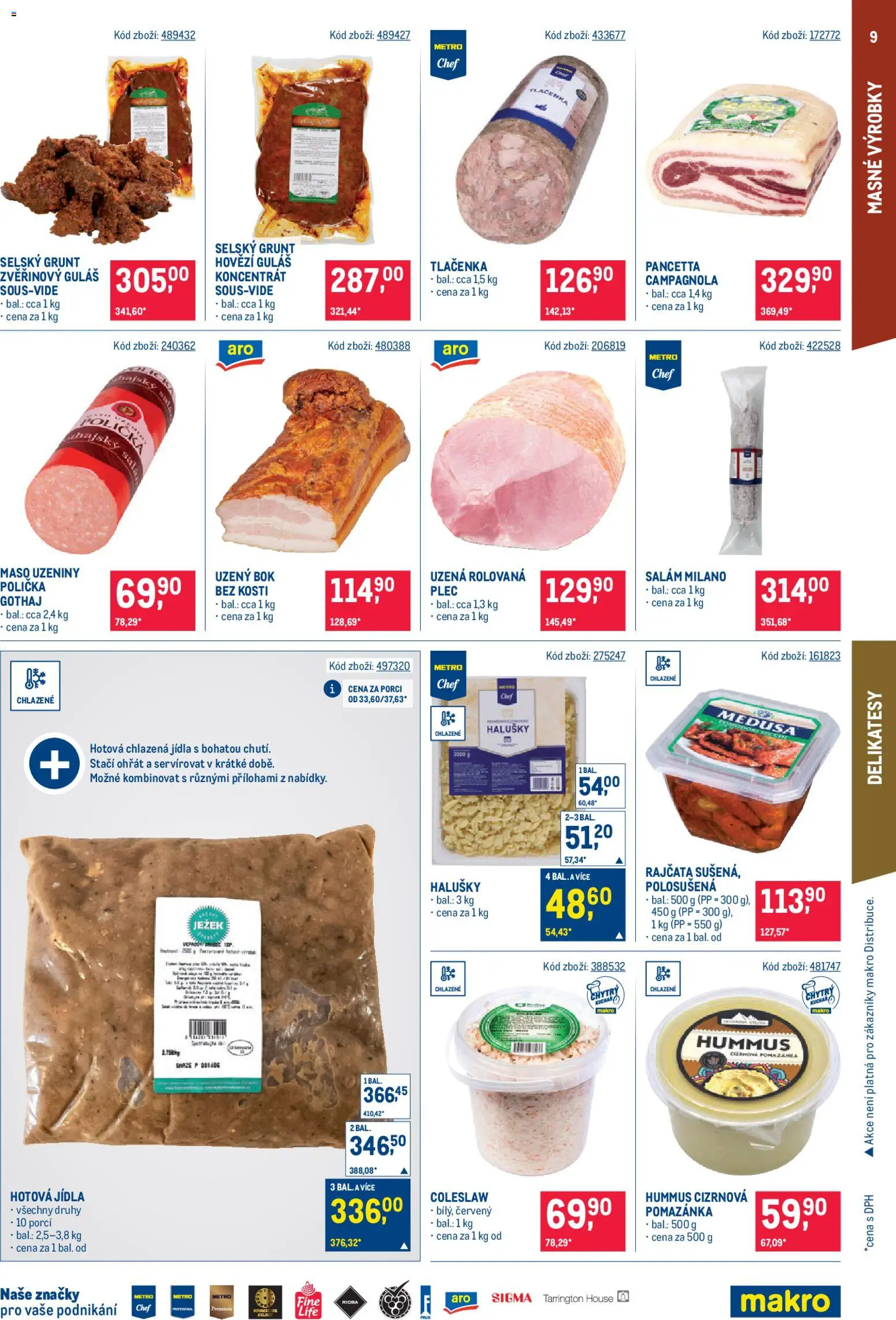 Makro leták - Gastronomie od 14.01.2026 | Strana: 9 | Produkty: Hummus, Salám, Coleslaw, Pancetta