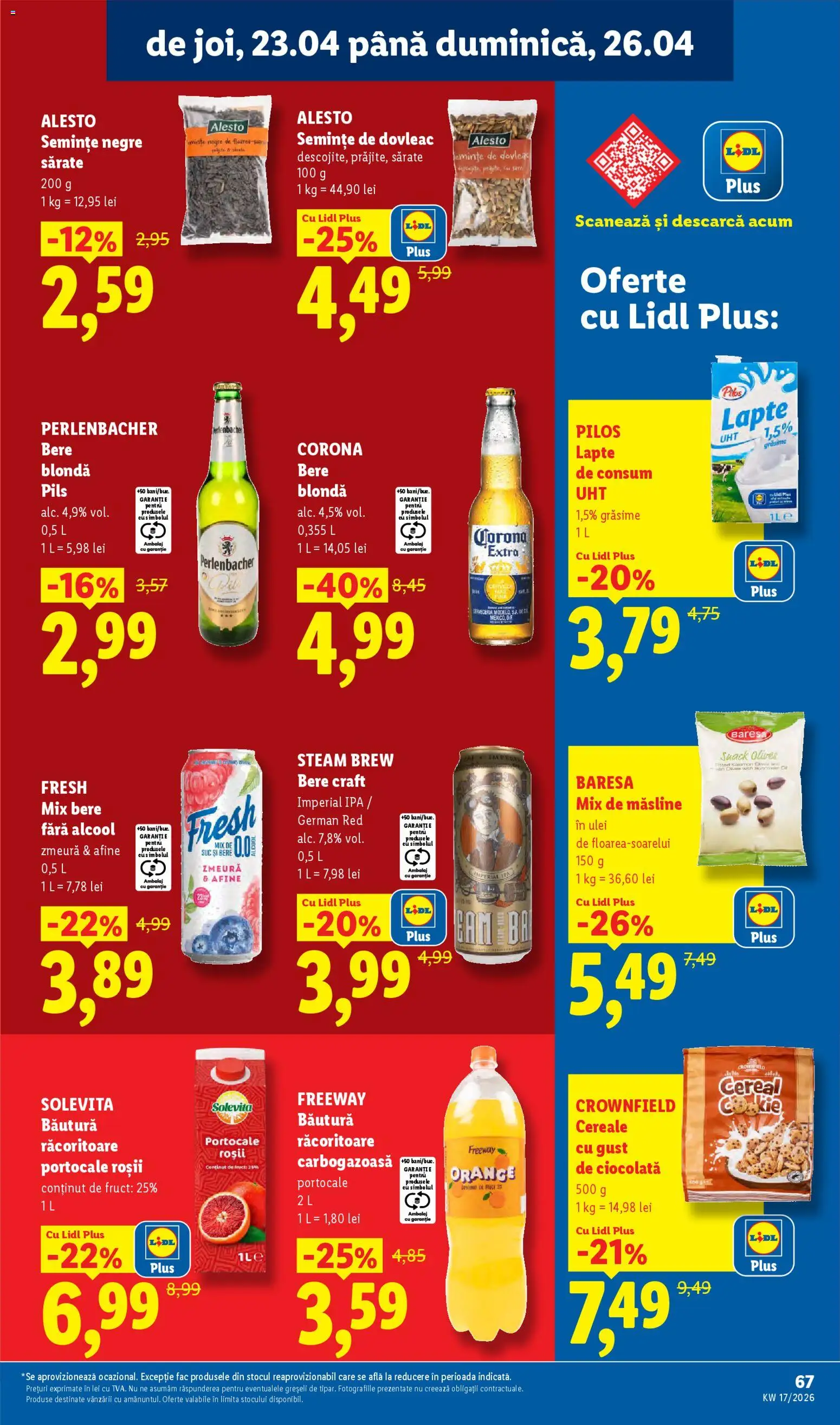 Noul catalog Lidl – valabil de la 20.04.2026 | Pagină: 67 | Produse: Afine, Zmeură, Bere, Roșii