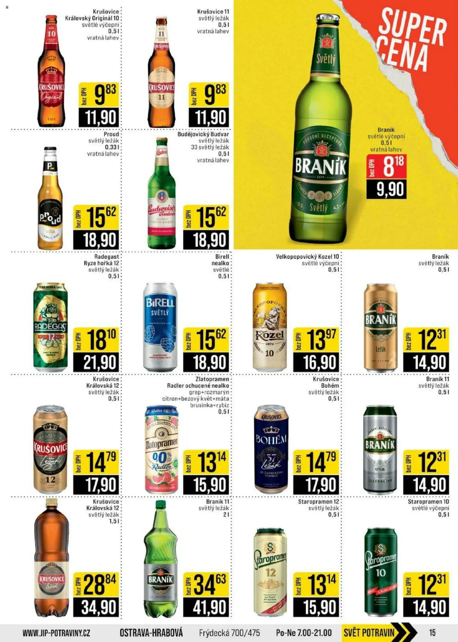 Jip leták - Cash & Carry od 18.02.2026 | Strana: 15 | Produkty: Staropramen 10, Braník, Radegast, Krušovice