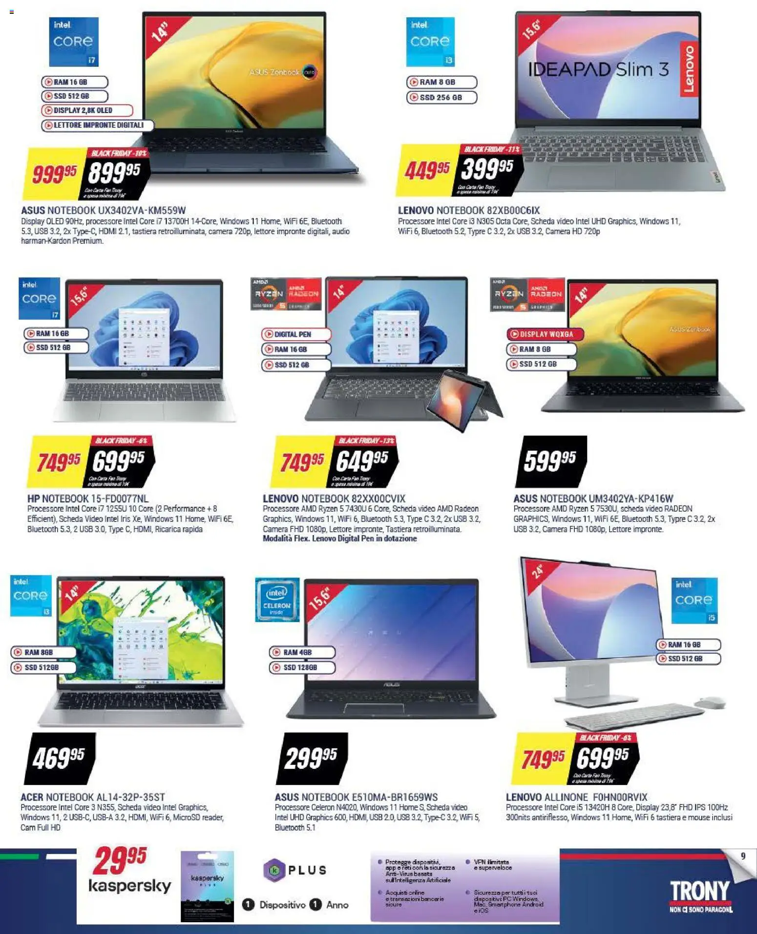 Volantino Trony volantino Calabria del 19.03.2026 | Pagina: 9 | Prodotti: Mouse, Tastiera, Video, Audio