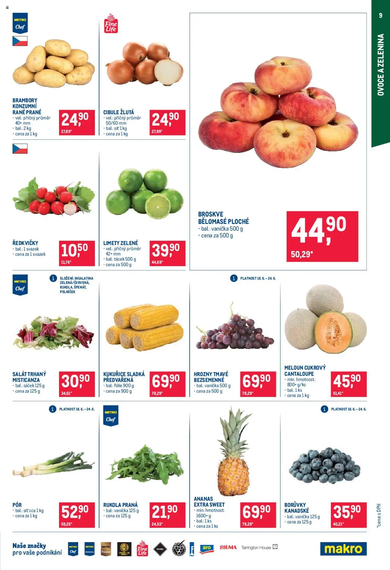 Makro leták - Pro milovníky jídla od 18.06.2025 | Strana: 9 | Produkty: Ovoce a zelenina, Fólie, Polníček, Zelenina