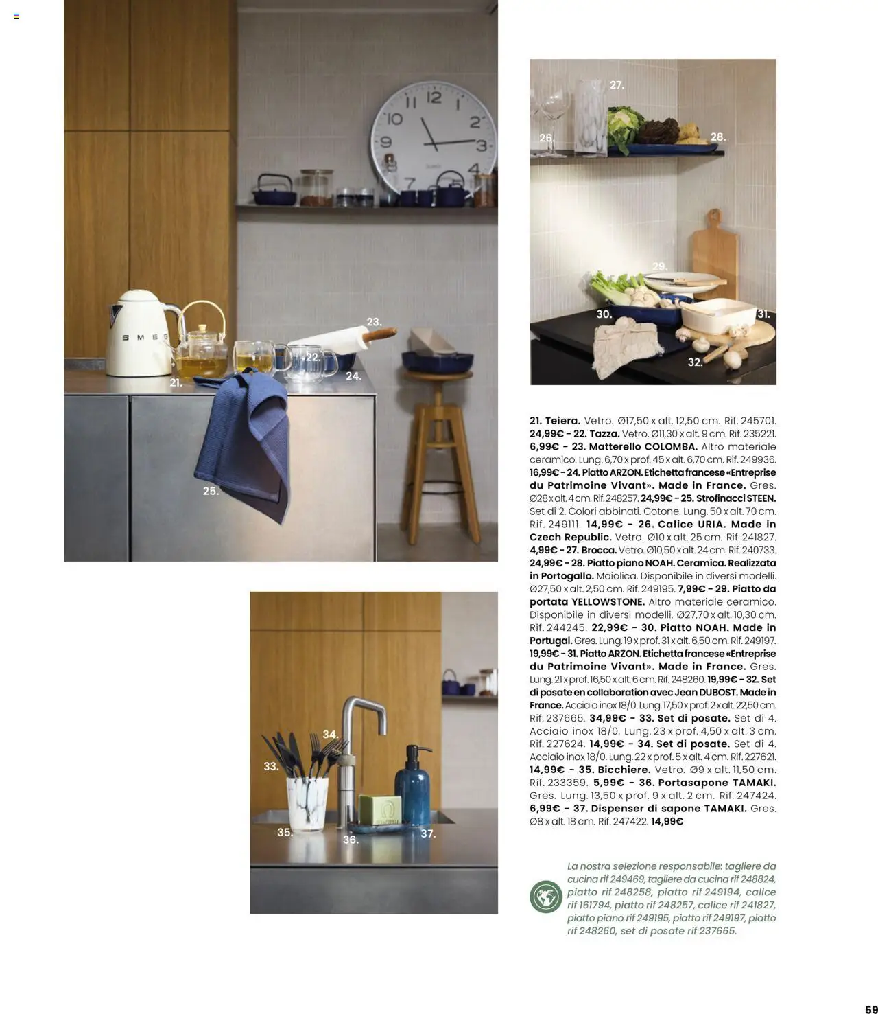 Volantino Maisons du Monde del 27.08.2025 | Pagina: 59 | Prodotti: Posate, Sapone, Tagliere, Strofinacci