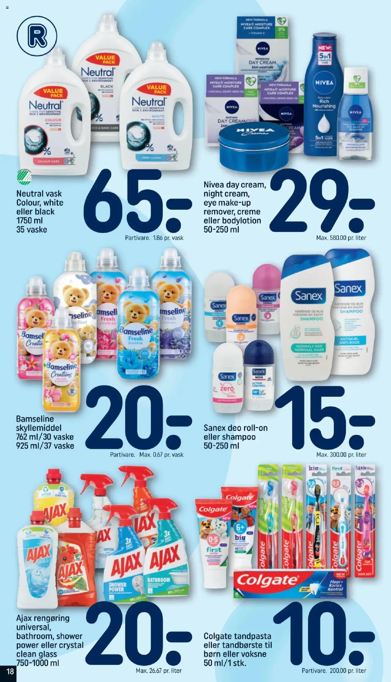 Rema 1000 Tilbudsavis gyldig fra 16.08.2025 | Side: 18 | Produkter: Makeup, Shampoo, Tandpasta, Skyllemiddel