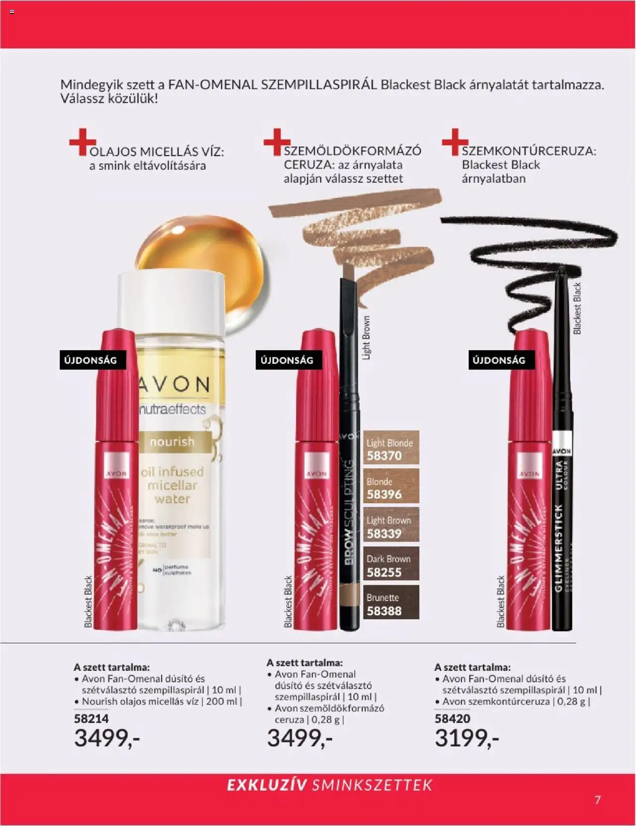 Avon akciós ujság - amely érvényes a következő dátumtól: 01.06.2025 | Oldal: 7 | Termékek: Szempillaspirál, Micellás víz, Smink