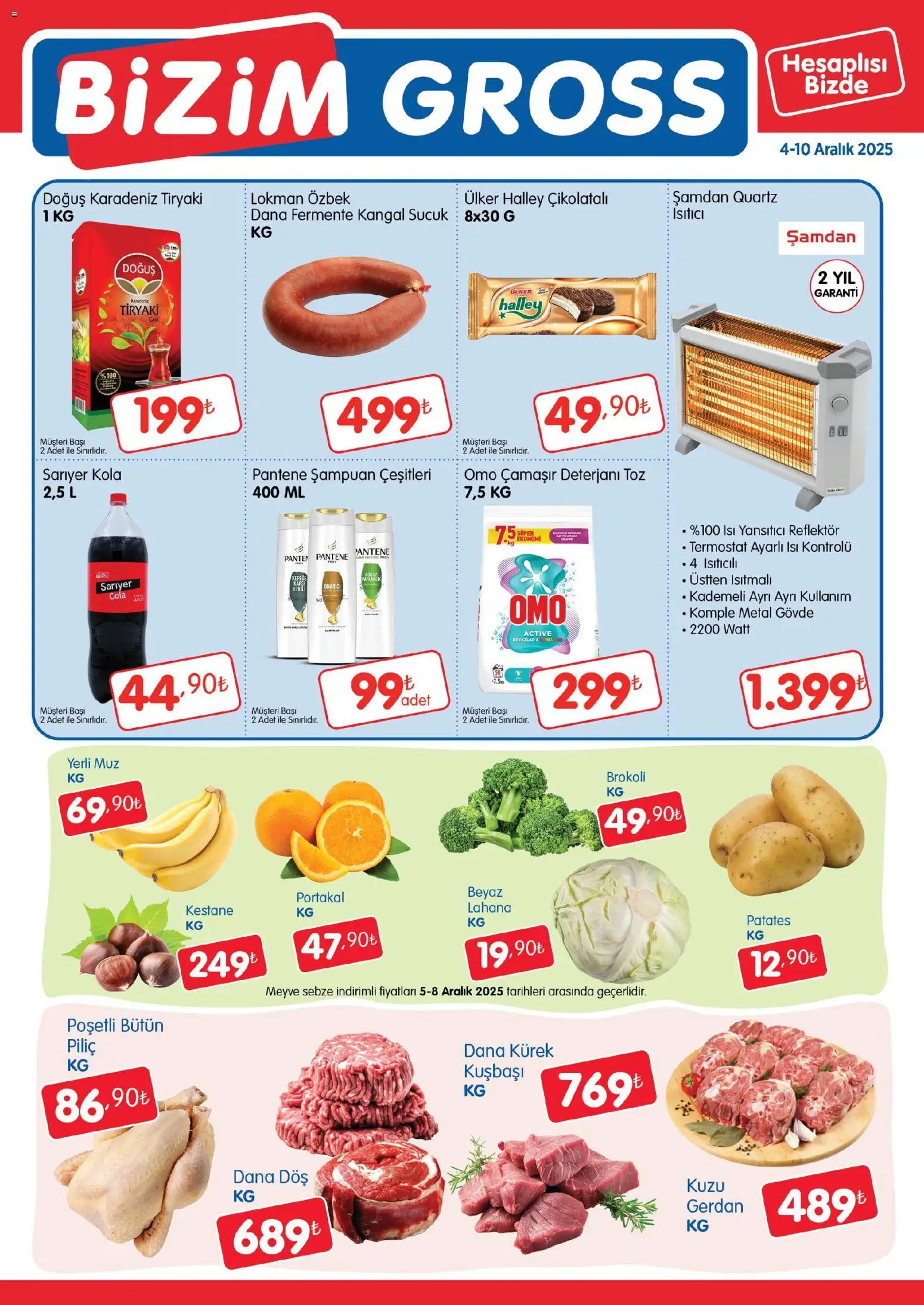 Bizim Toptan - Bizim Gross Fırsat Bülteni - 04.12.2025 tarihinden itibaren geçerlidir | Sayfa: 1 | Ürünler: Şampuan, Muz, Meyve, Kestane