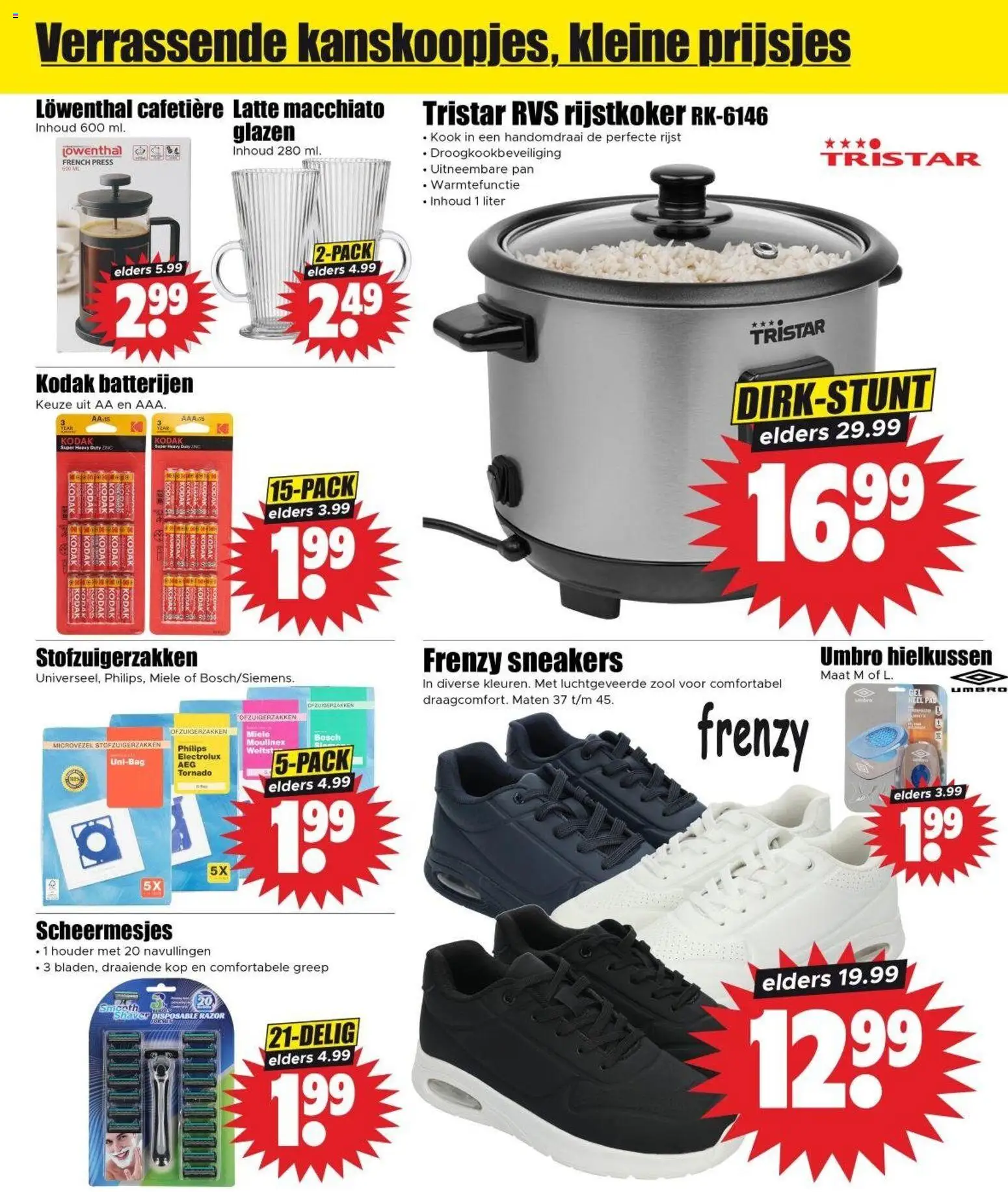 {H1} | Pagina: 28 | Producten: Sneakers, Pan, Rijstkoker, Batterijen