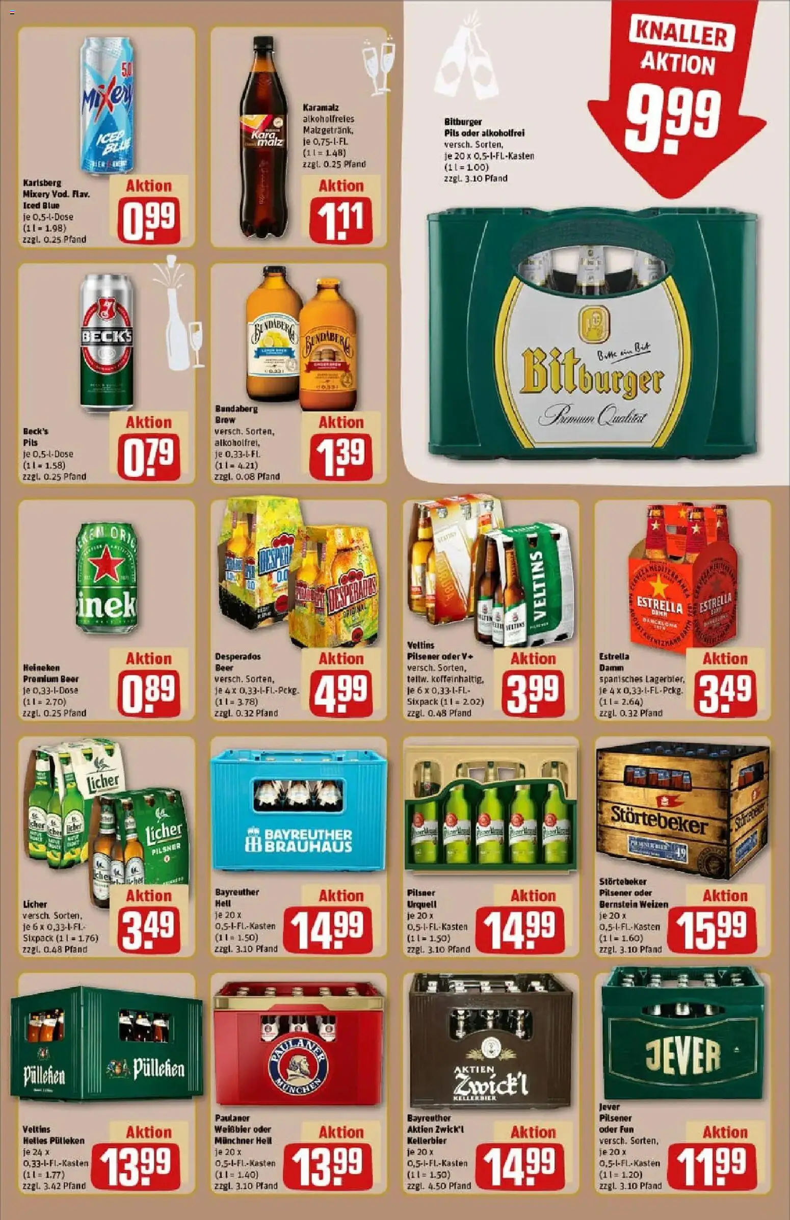Rewe prospekt Neuberg / Ravolzhausen	 – gültig ab 22.12.2025 | Seite: 15 | Produkte: Bayreuther hell, Weißbier, Pilsner urquell, Jever